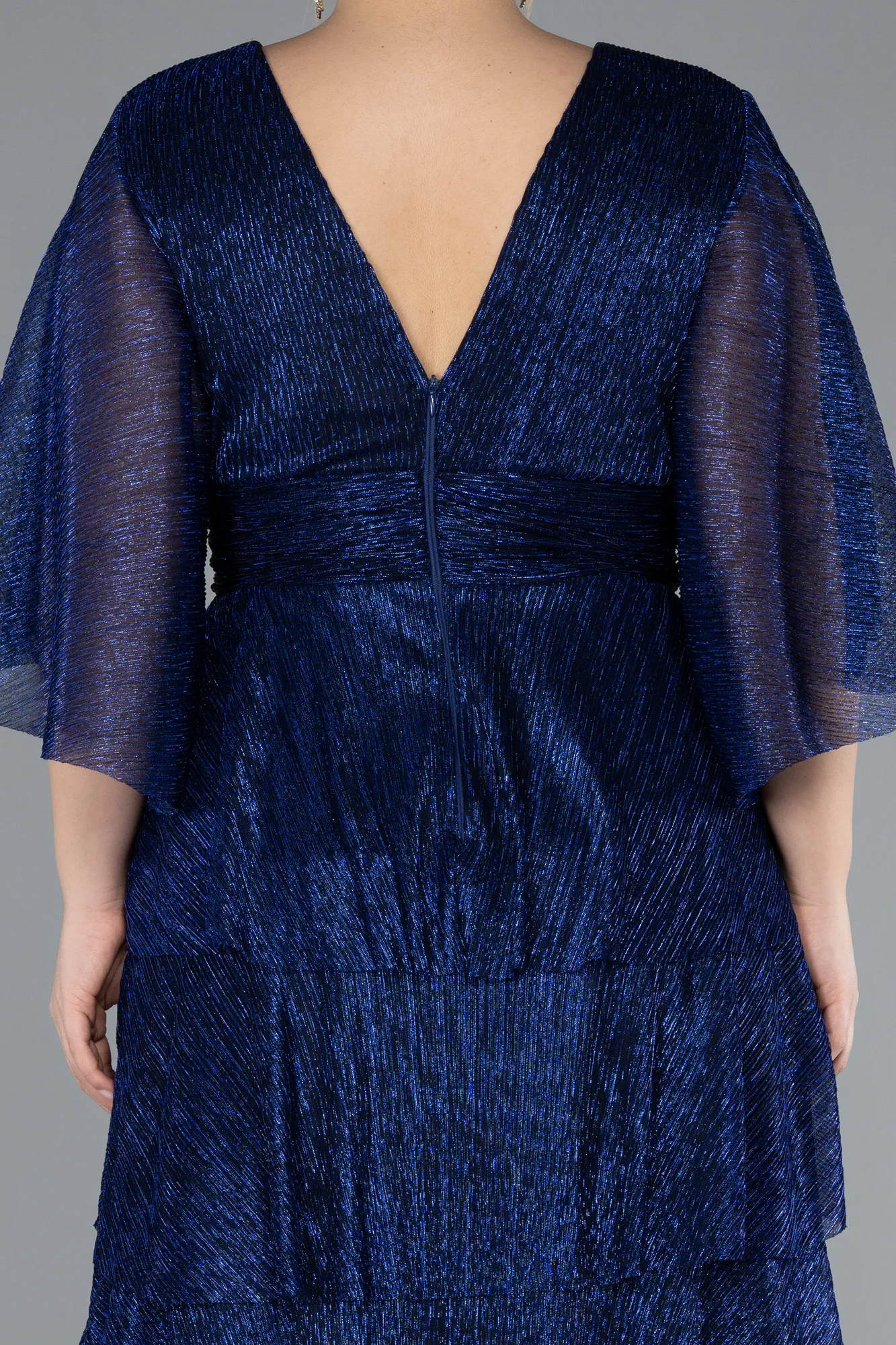 Sax Blue-Long Plus Size Evening Dress ABU4558