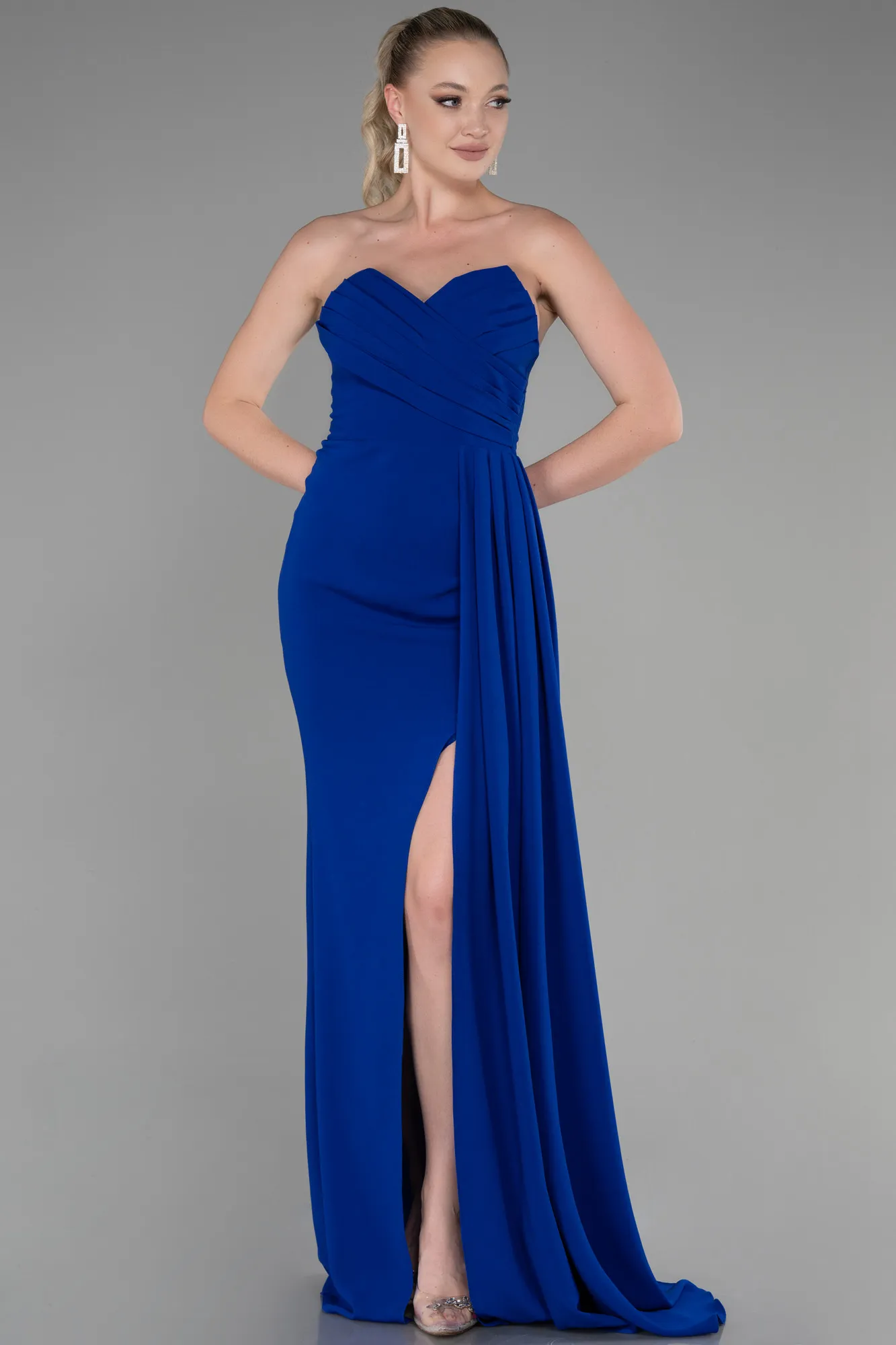Sax Blue-Long Prom Gown ABU3344
