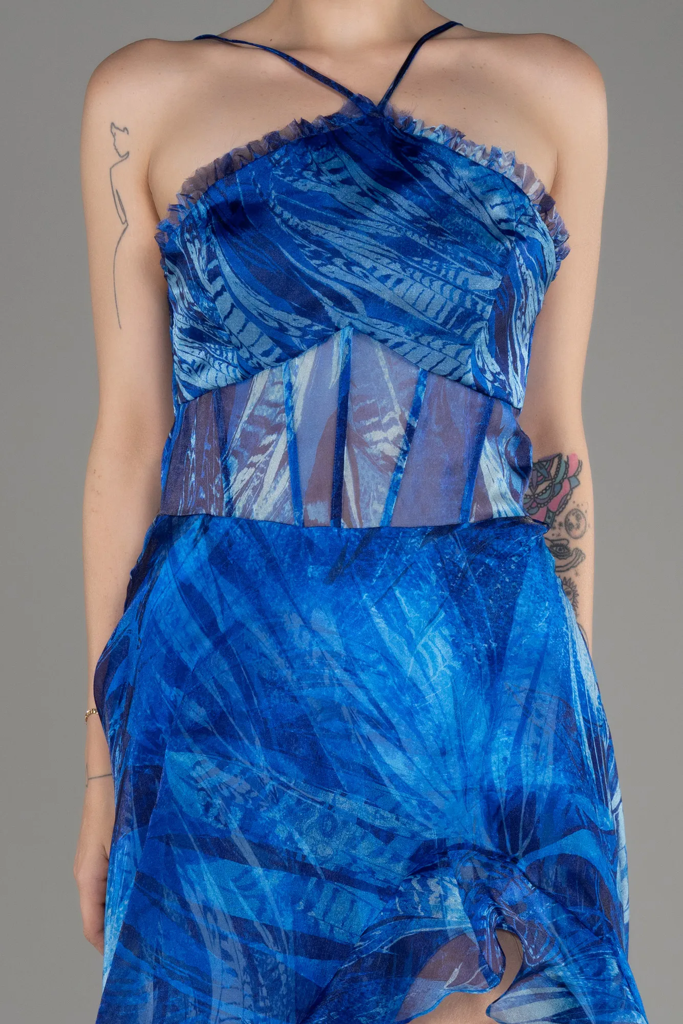 Sax Blue-Long Prom Gown ABU3763