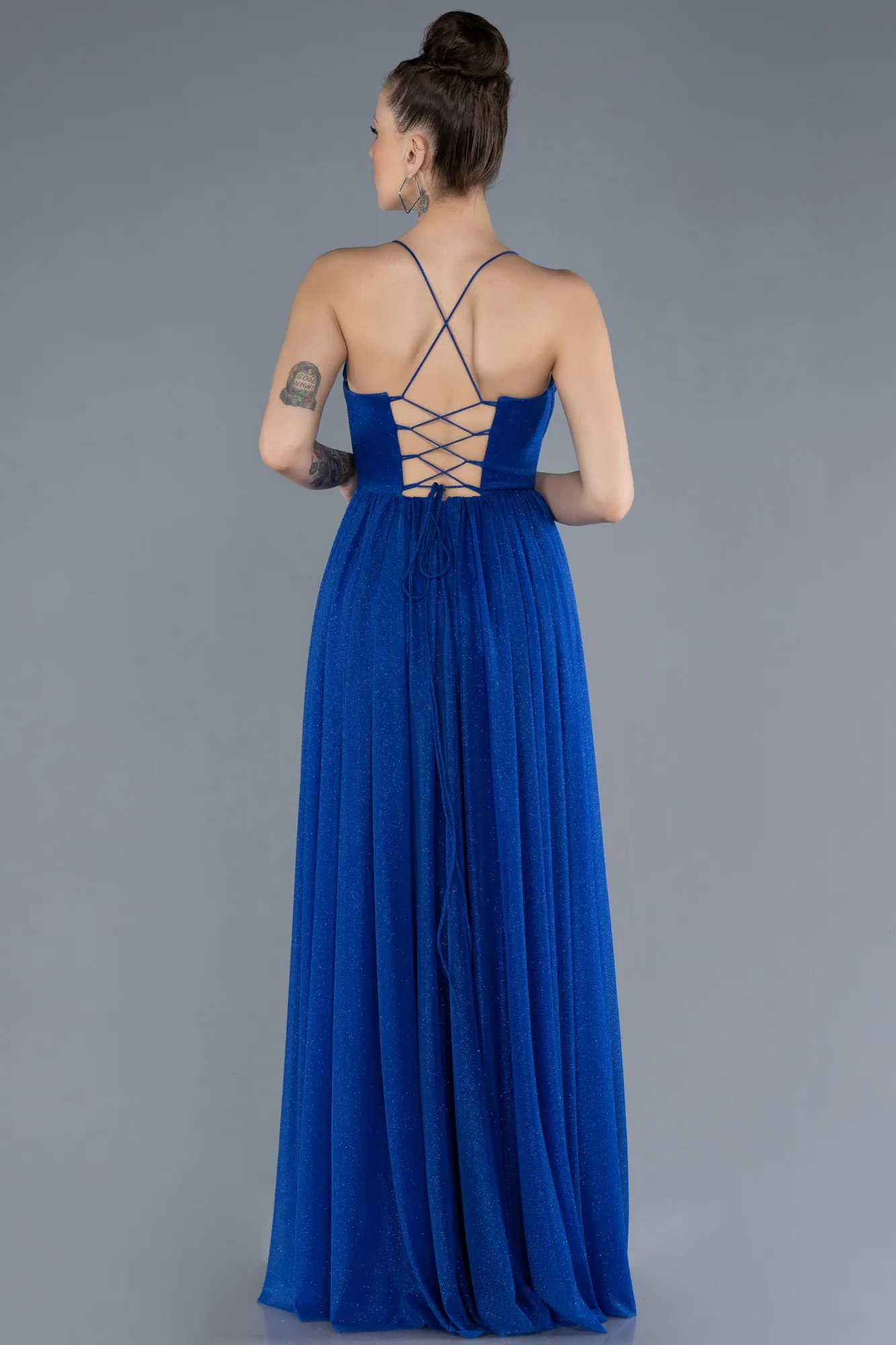 Sax Blue-Long Prom Gown ABU4596