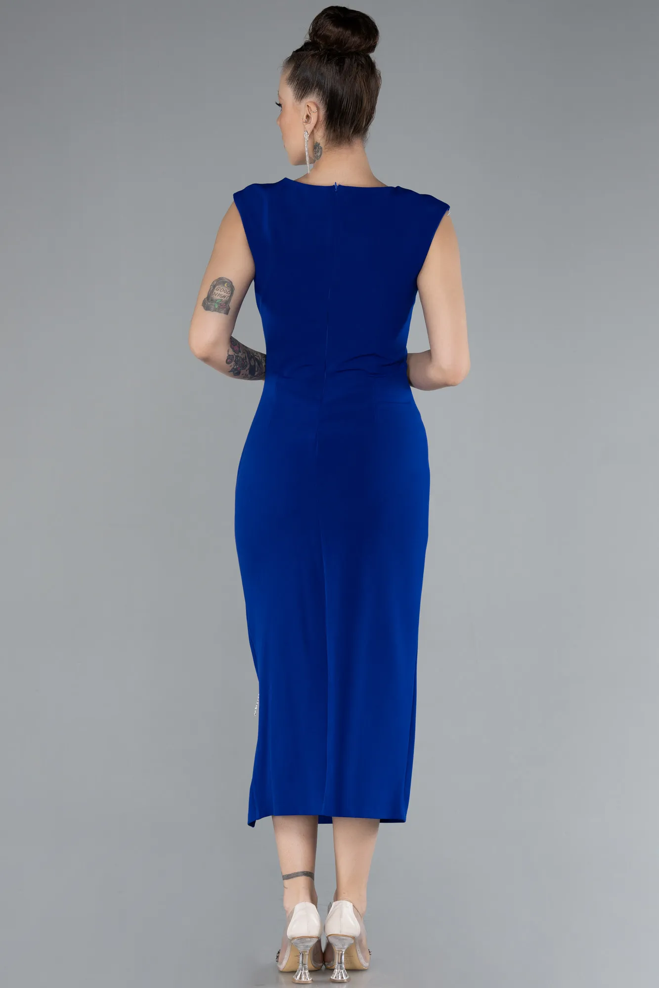 Sax Blue-Midi Cocktail Dress ABK1966