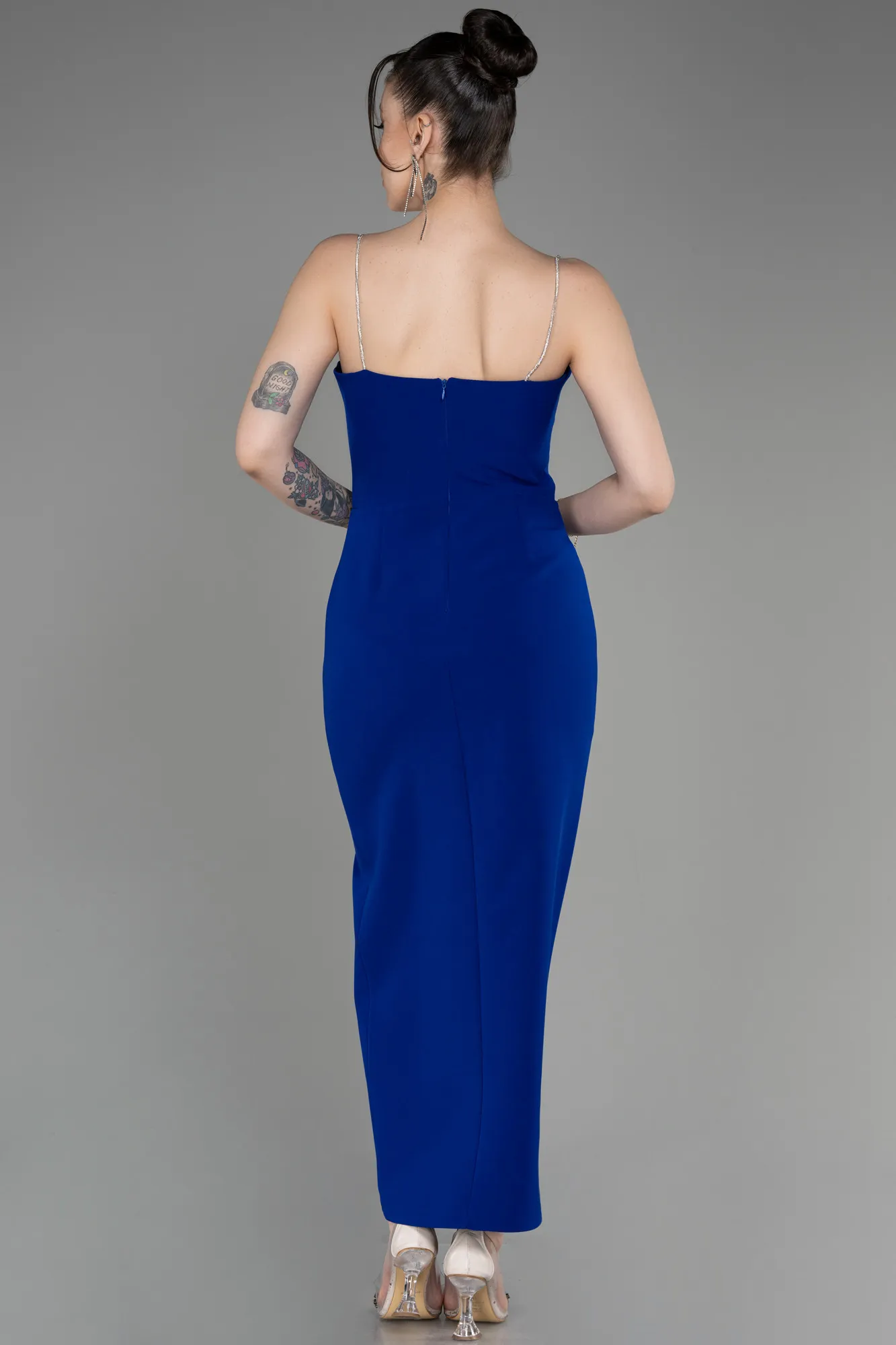Sax Blue-Midi Evening Dress ABK1965
