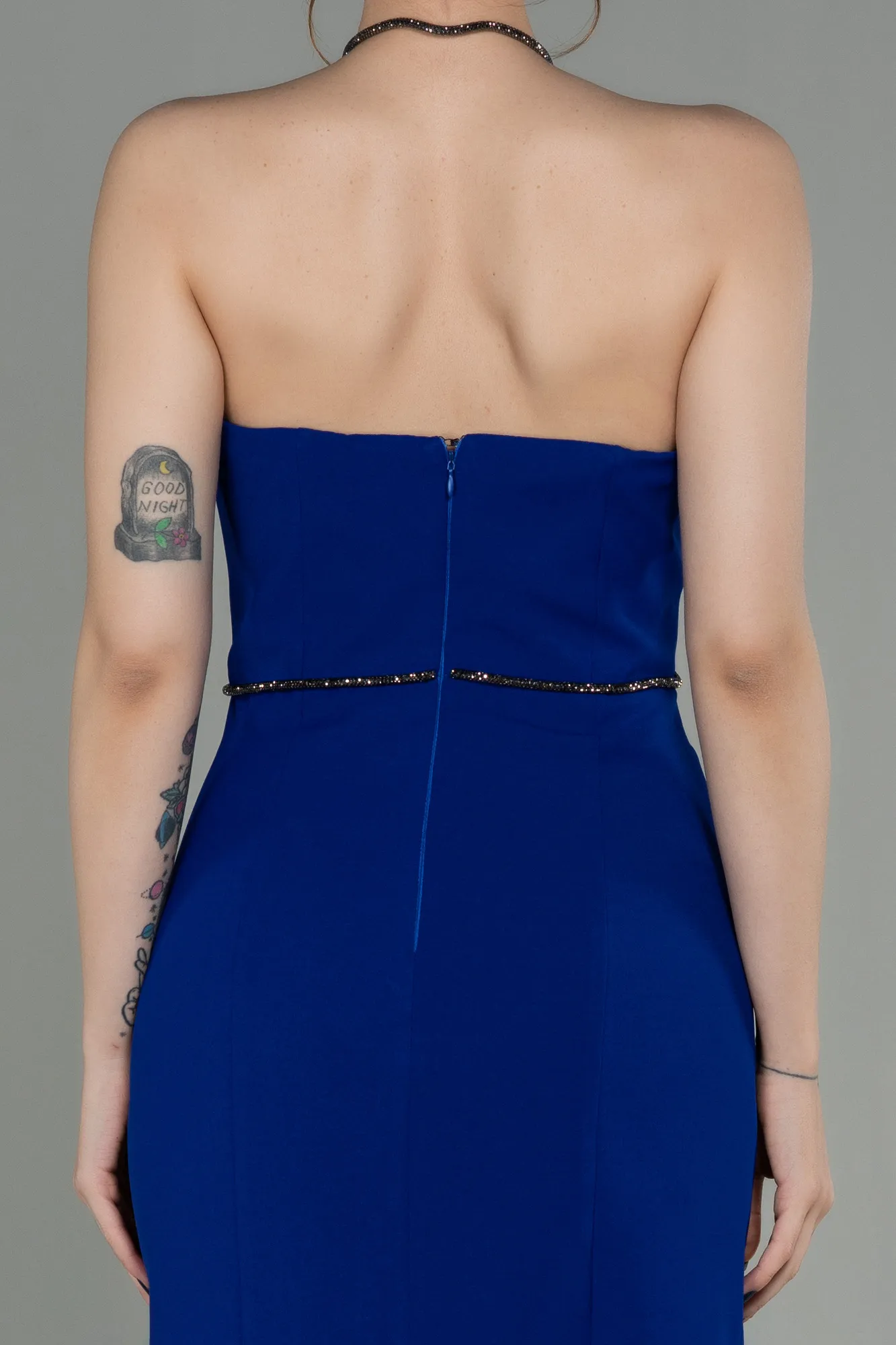 Sax Blue-Midi Invitation Dress ABK1709