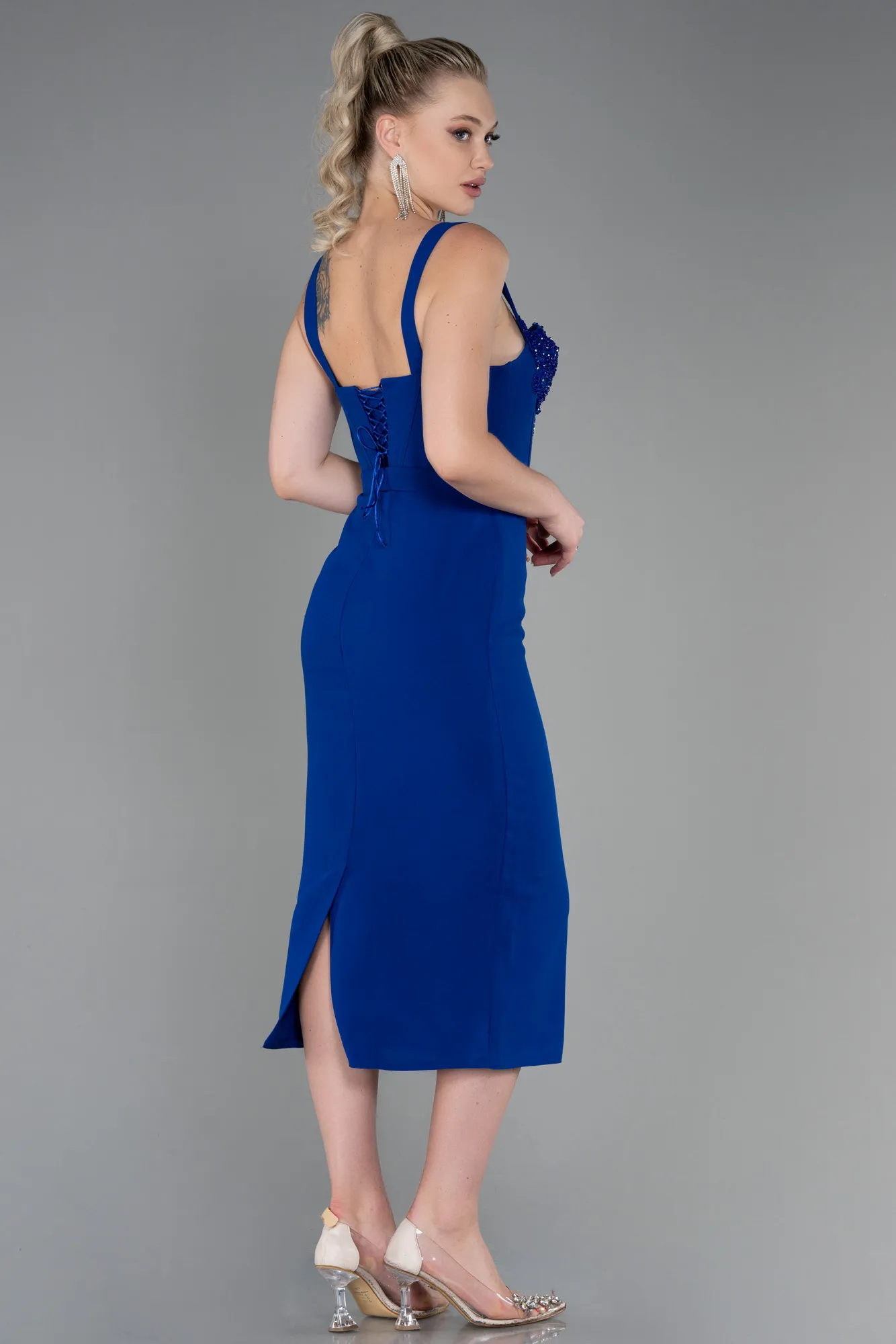 Sax Blue-Midi Night Dress ABK1819