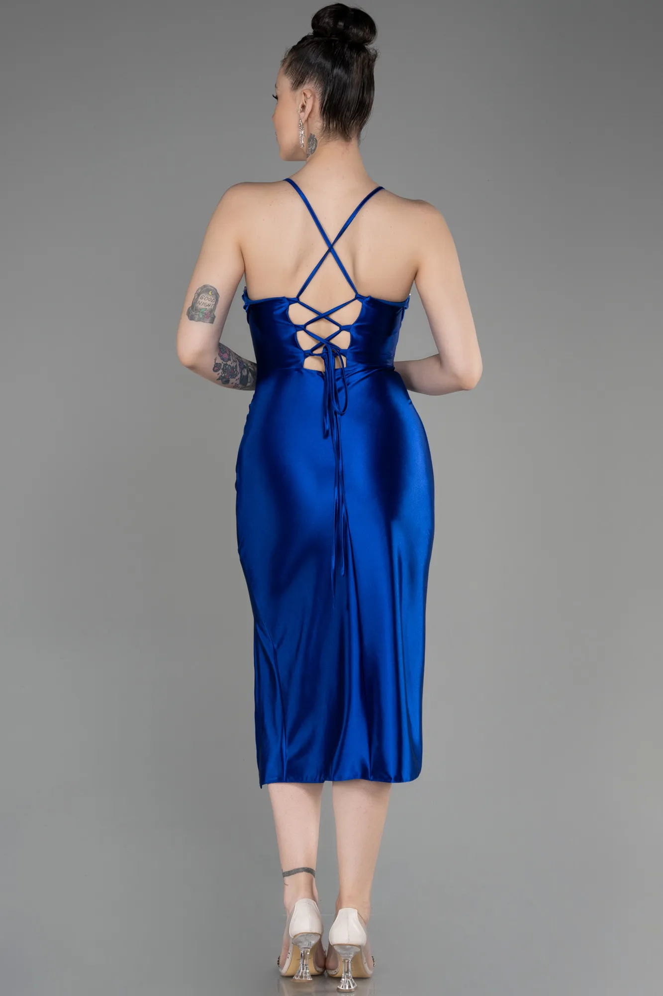 Sax Blue-Midi Party Dress ABK2019