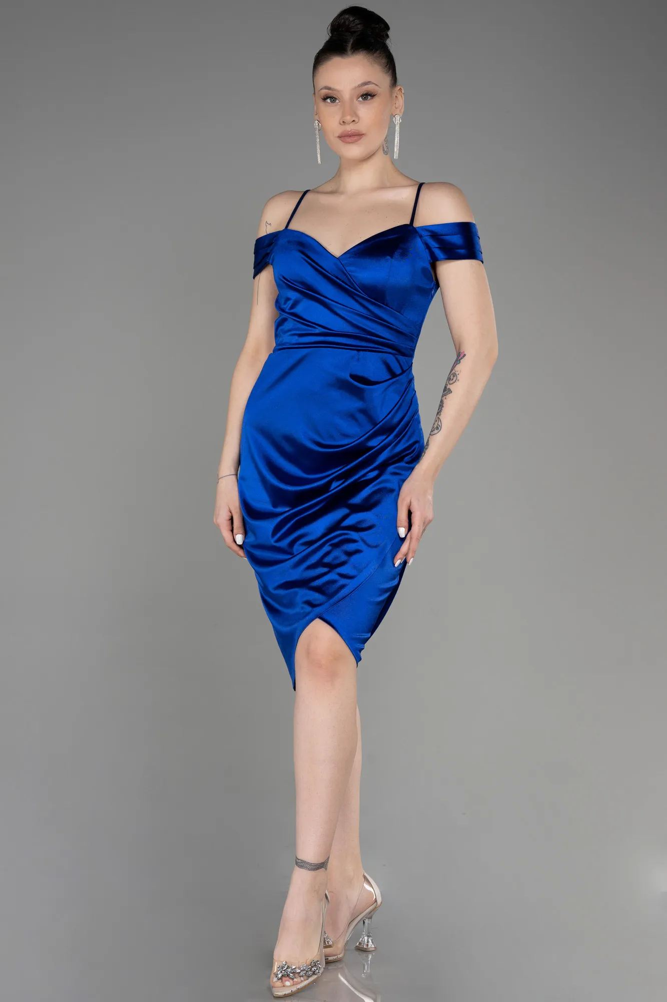 Sax Blue-Short Cocktail Dress ABK1989