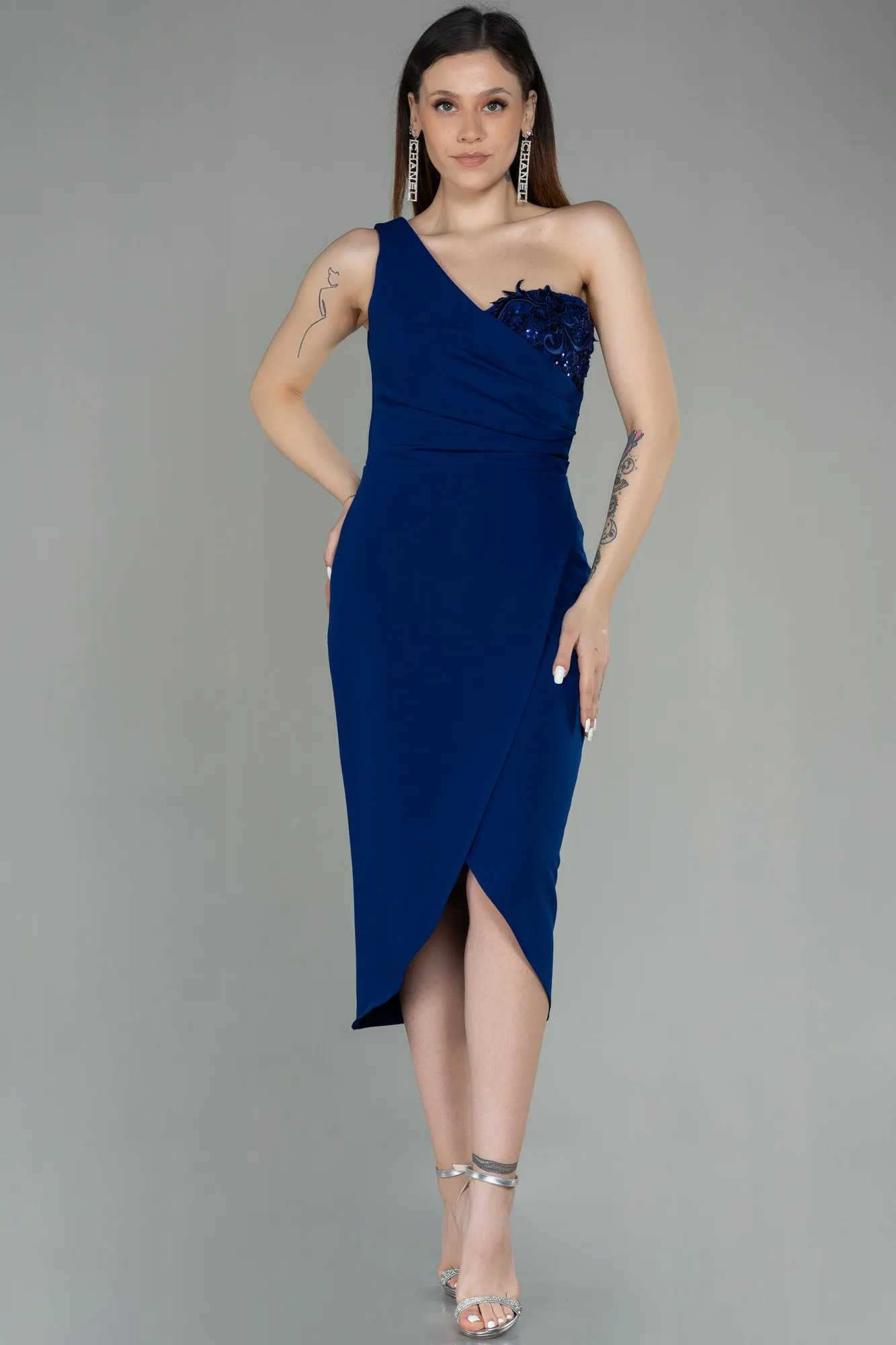 Sax Blue-Short Invitation Dress ABK1635