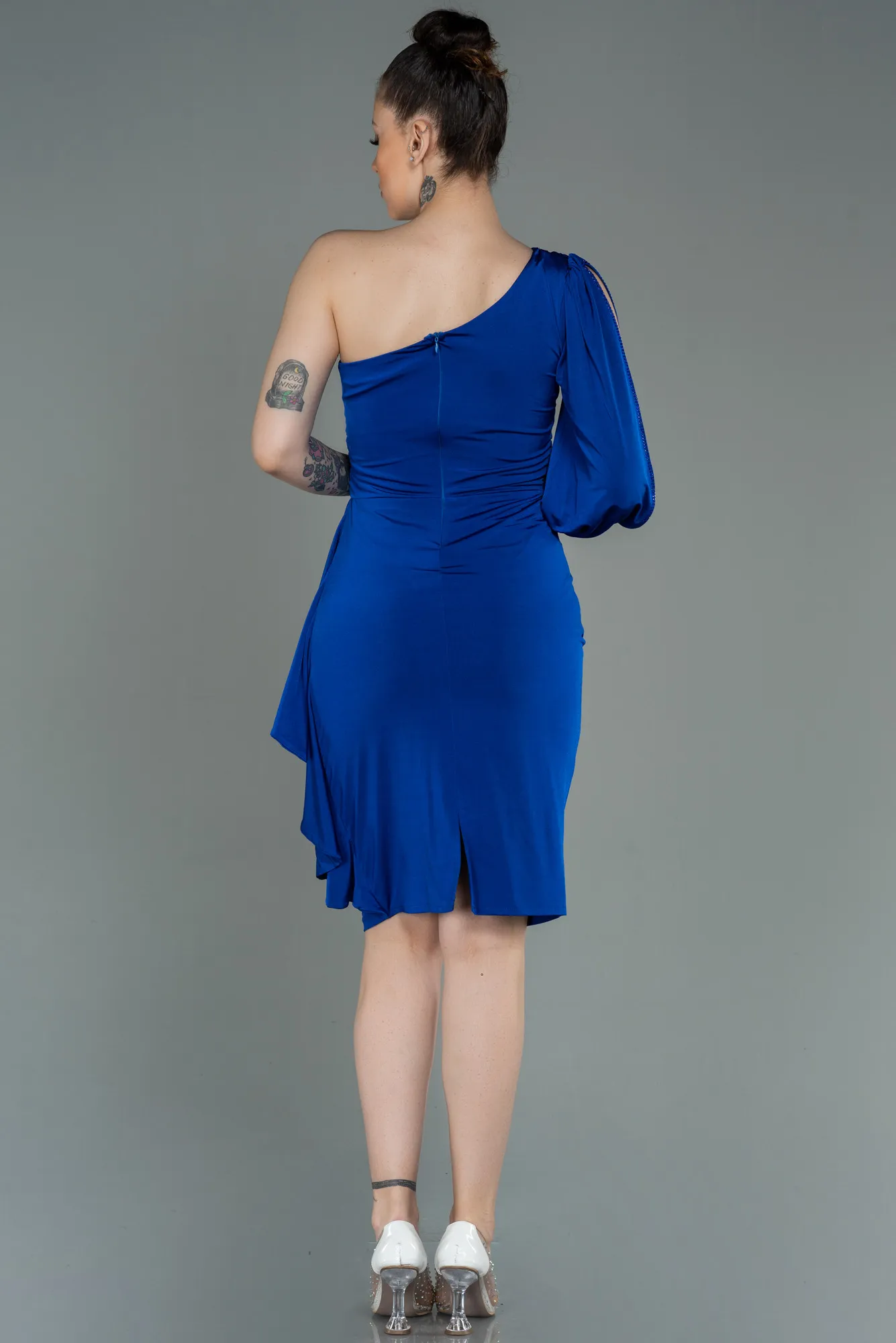 Sax Blue-Short Invitation Dress ABK1762