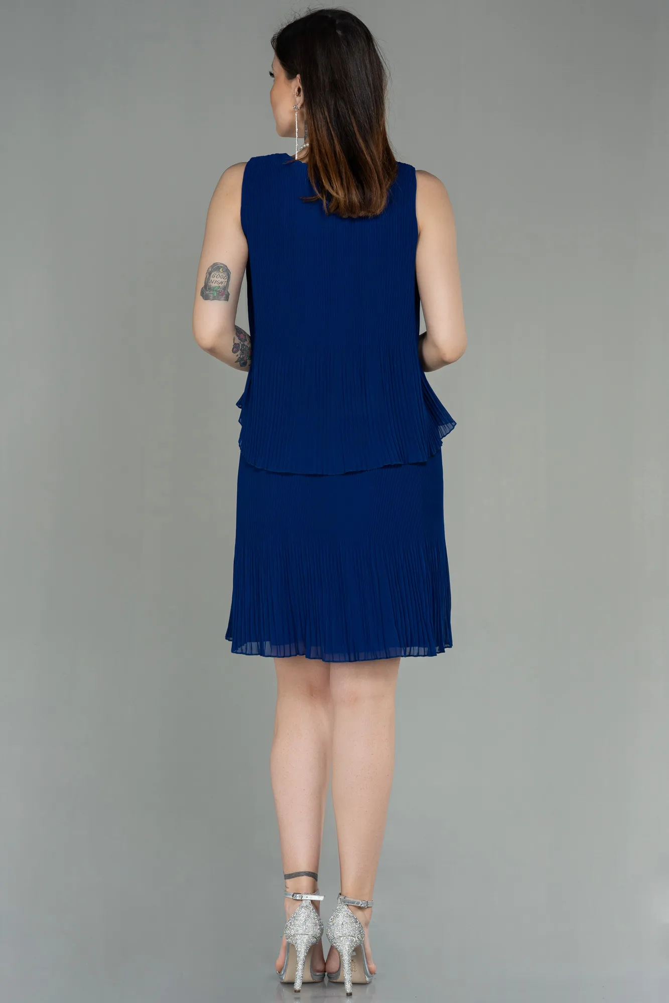 Sax Blue-Short Invitation Dress ABK782