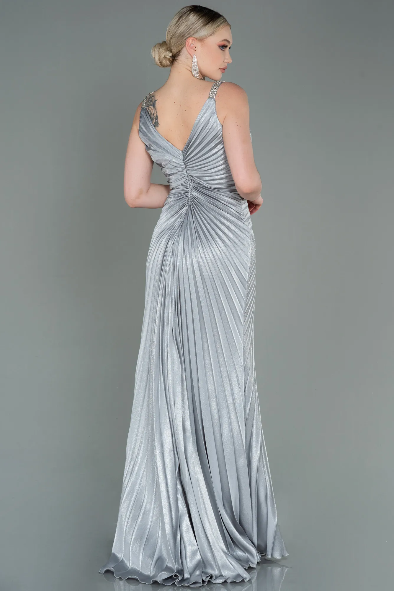 Silver-Long Mermaid Prom Dress ABU2909