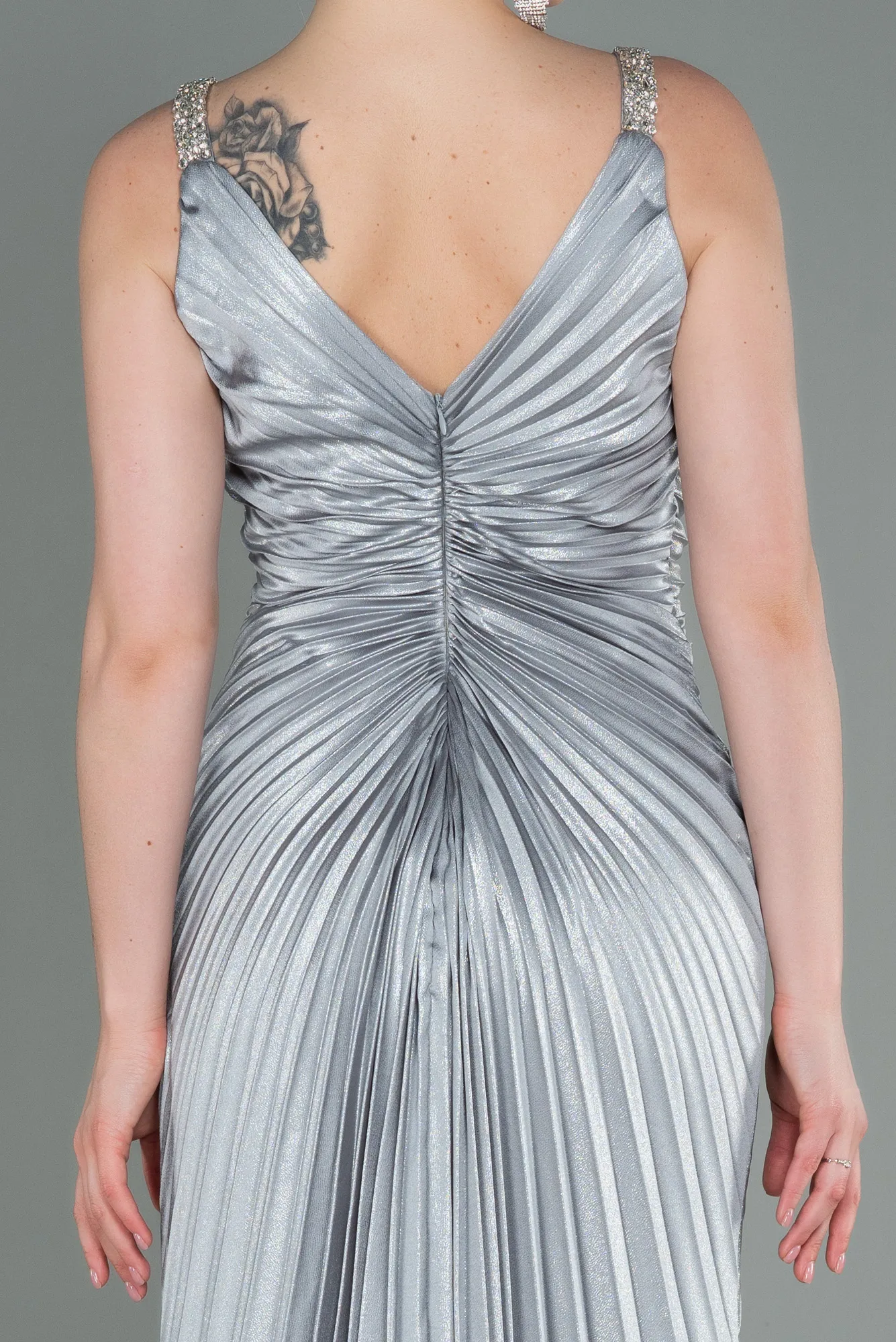 Silver-Long Mermaid Prom Dress ABU2909