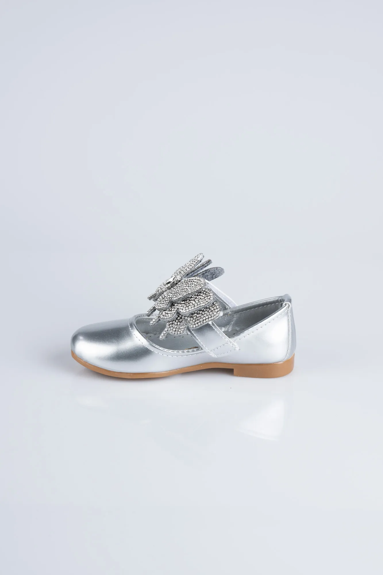 Silver-Patent Leather Kid Shoe MJ4001