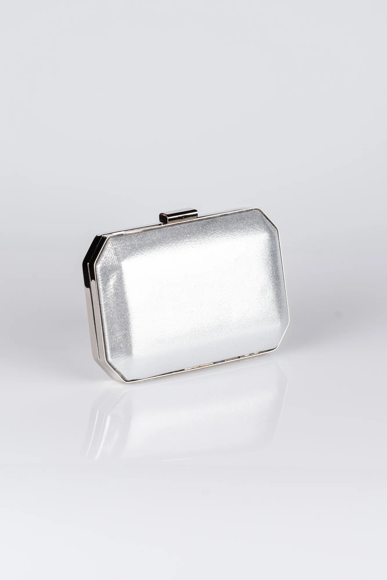 Silver-Plaster Fabric Box Bag V291