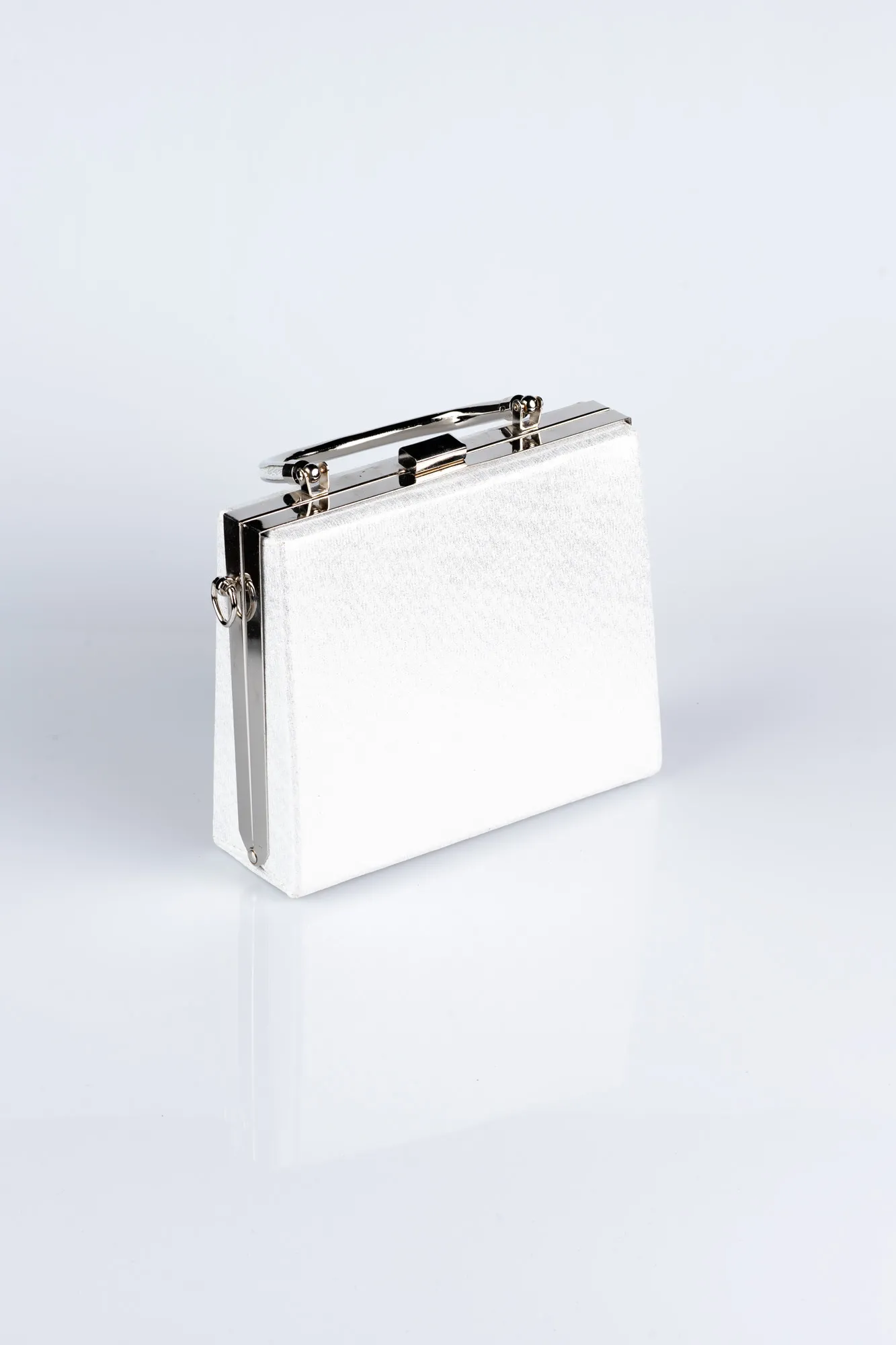 Silver-Plaster Fabric Box Bag V294