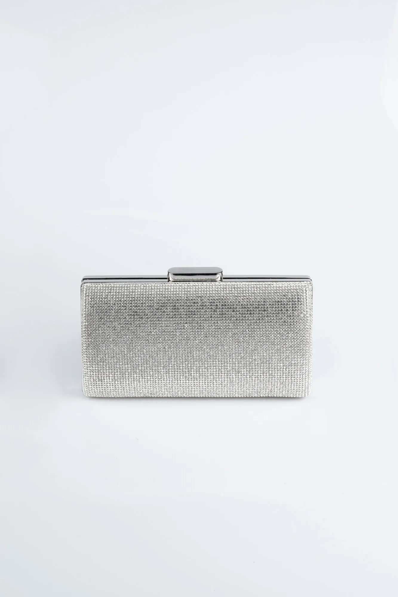 Silver-Plaster Fabric Box Bag V363