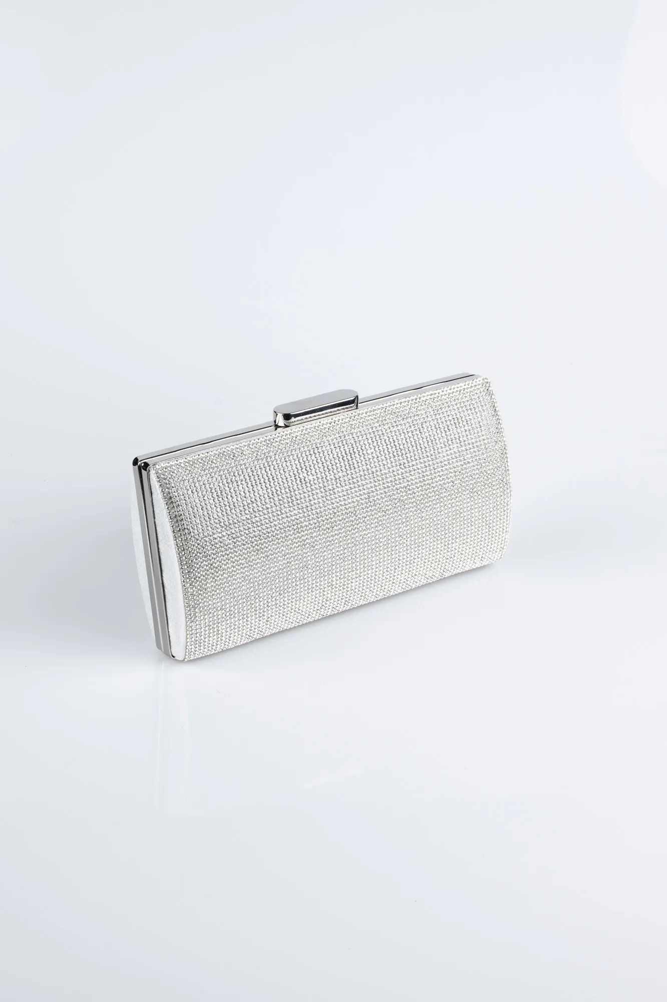 Silver-Plaster Fabric Box Bag V363