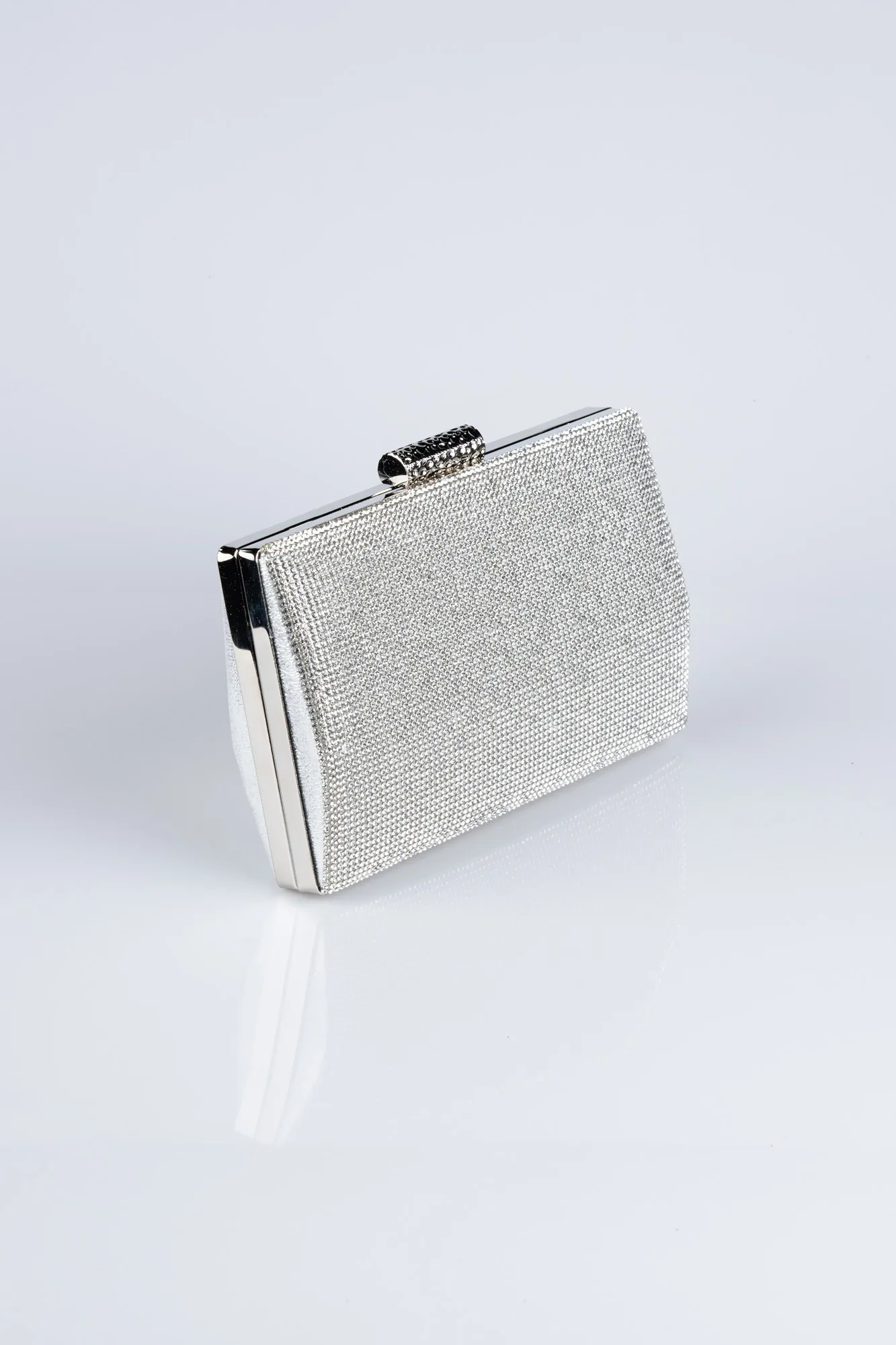 Silver-Plaster Fabric Box Bag V366