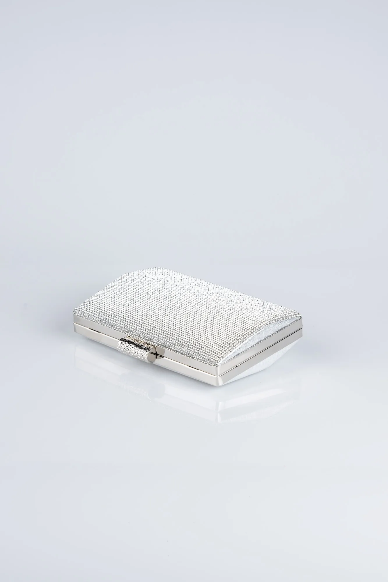Silver-Plaster Fabric Box Bag V366