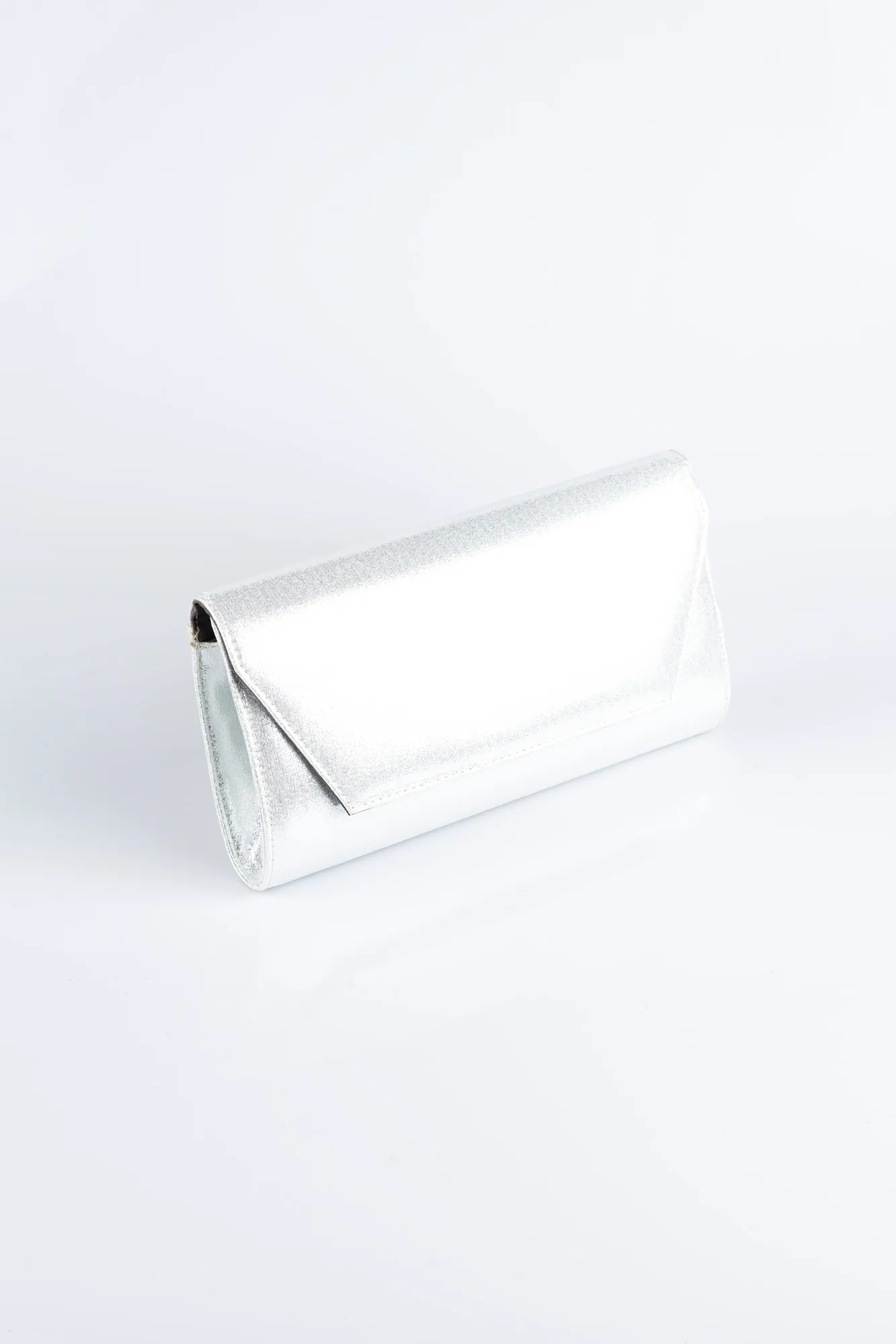 Silver-Plaster Fabric Evening Bag V510