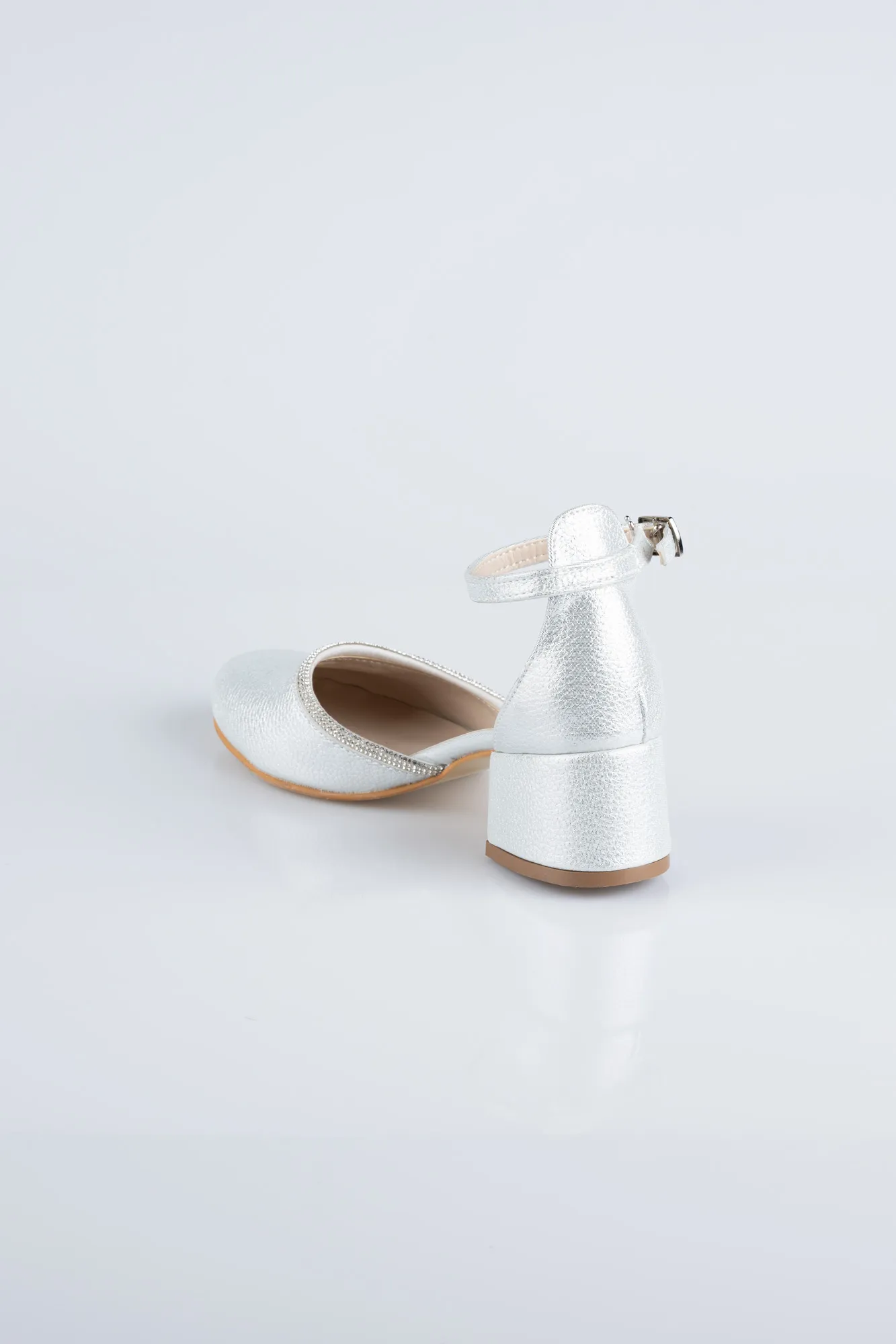 Silver-Plaster Fabric Kids Shoe SE771