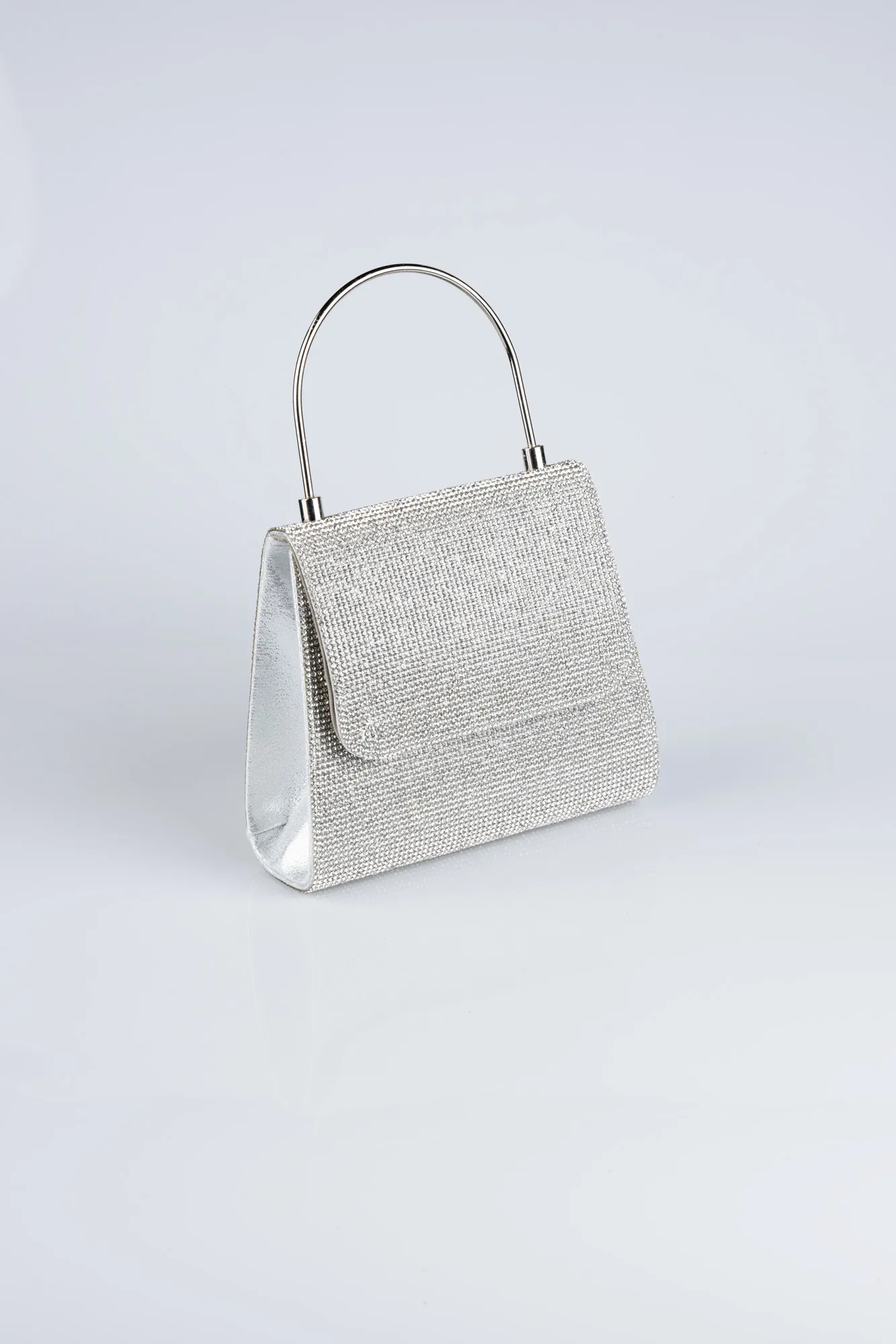 Silver-Plaster Fabric Night Bag V415