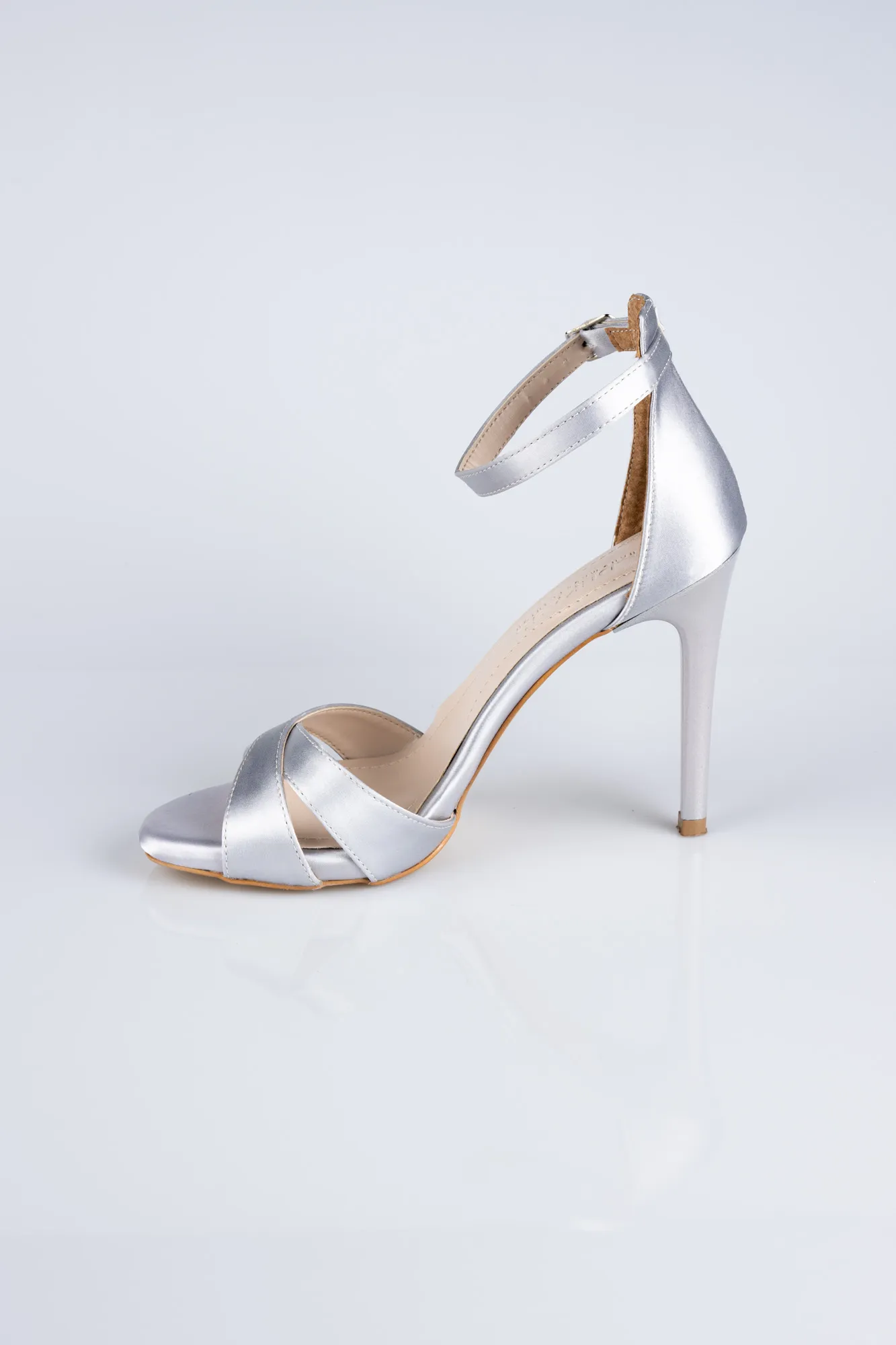 Silver-Satin Evening Shoe ABS1952