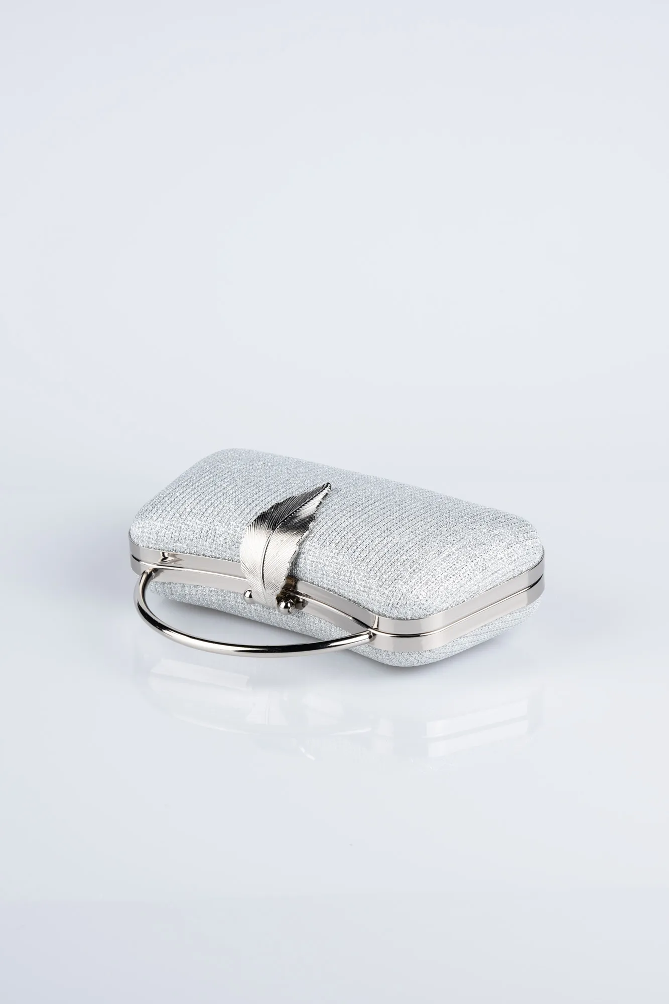 Silver-Silvery Box Bag V738