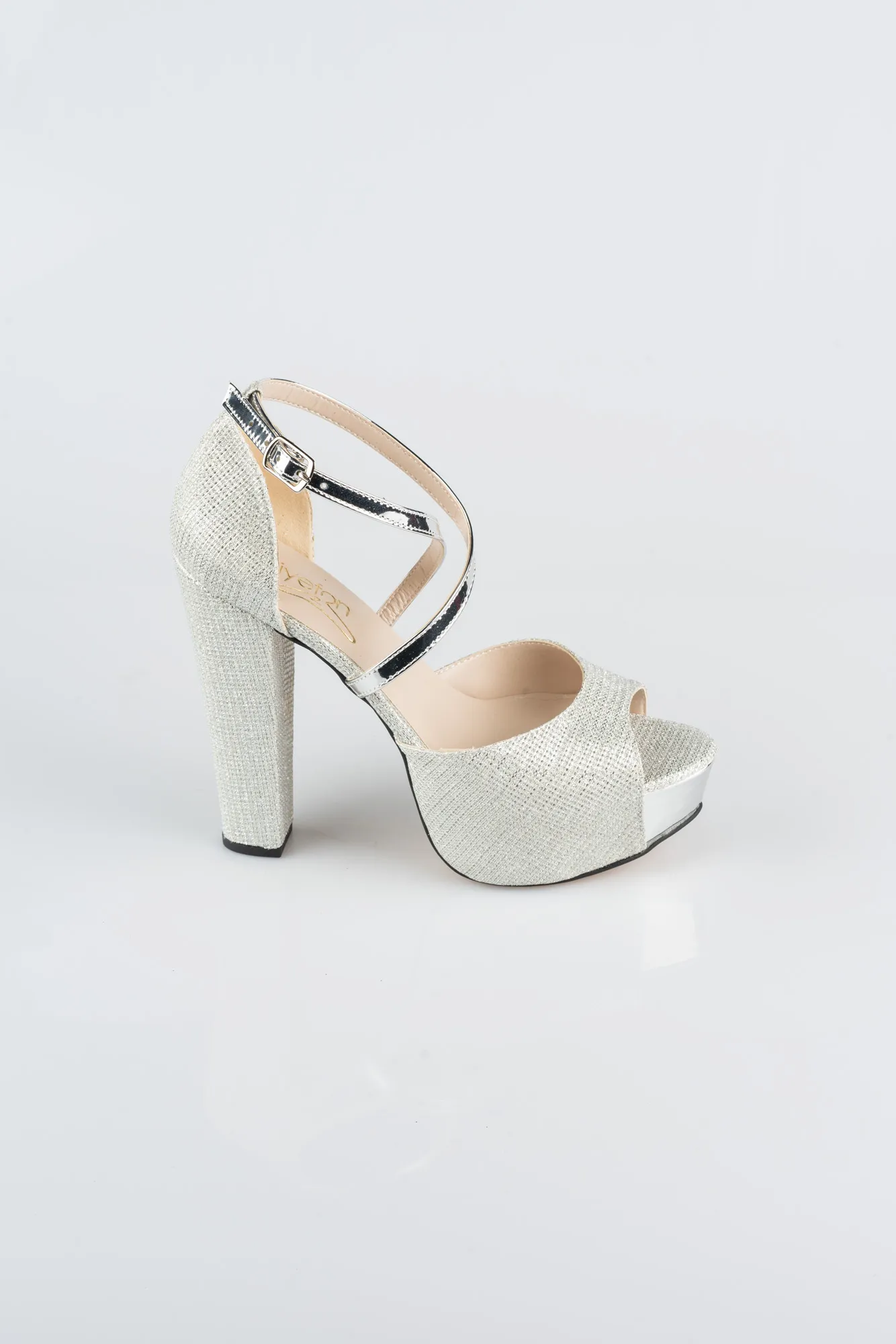 Silver-Silvery Evening Shoe ABS1098