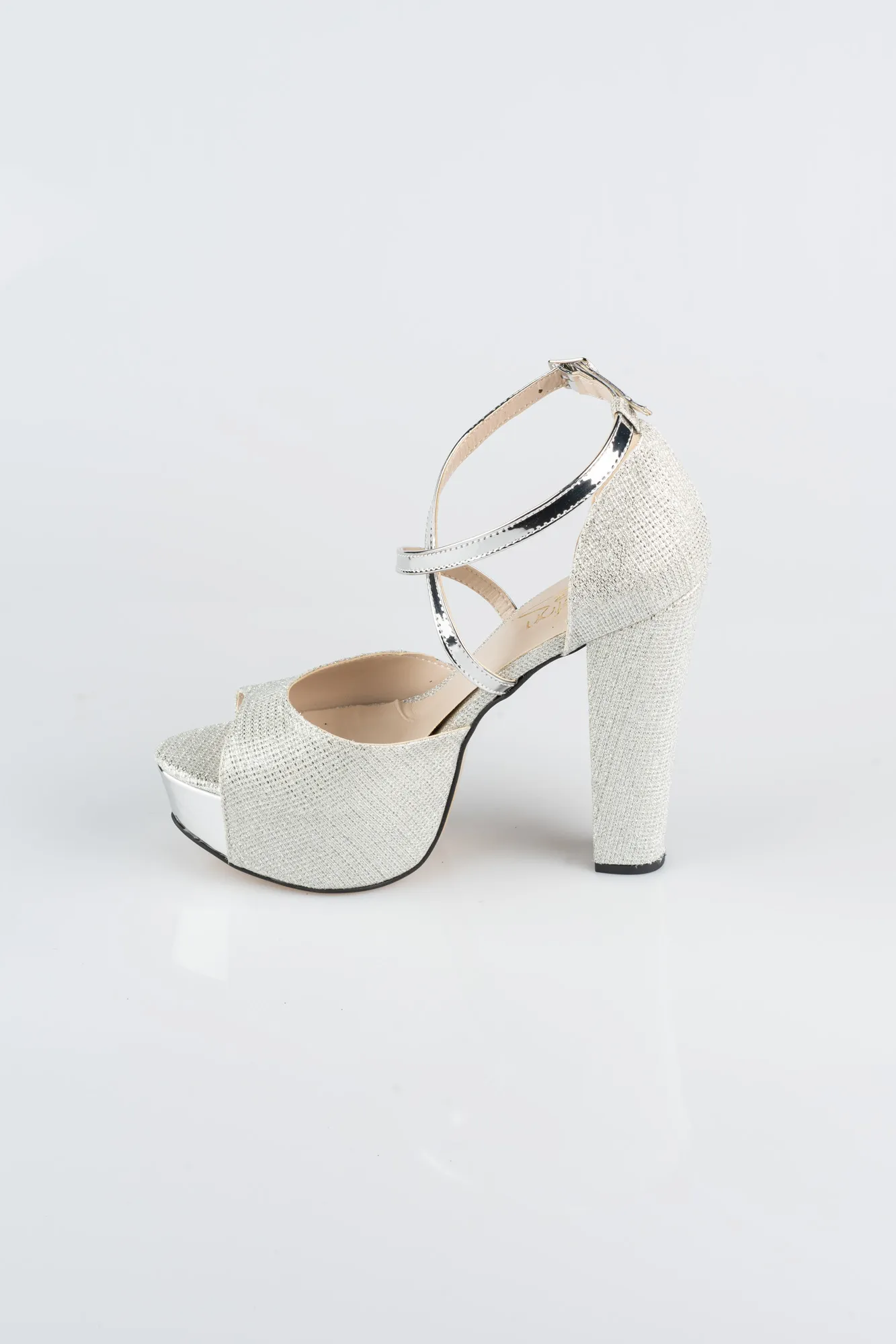 Silver-Silvery Evening Shoe ABS1098