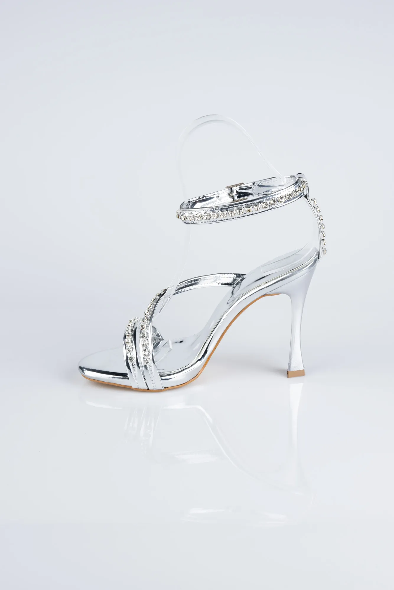 Silver-Stony Evening Shoe AB8007