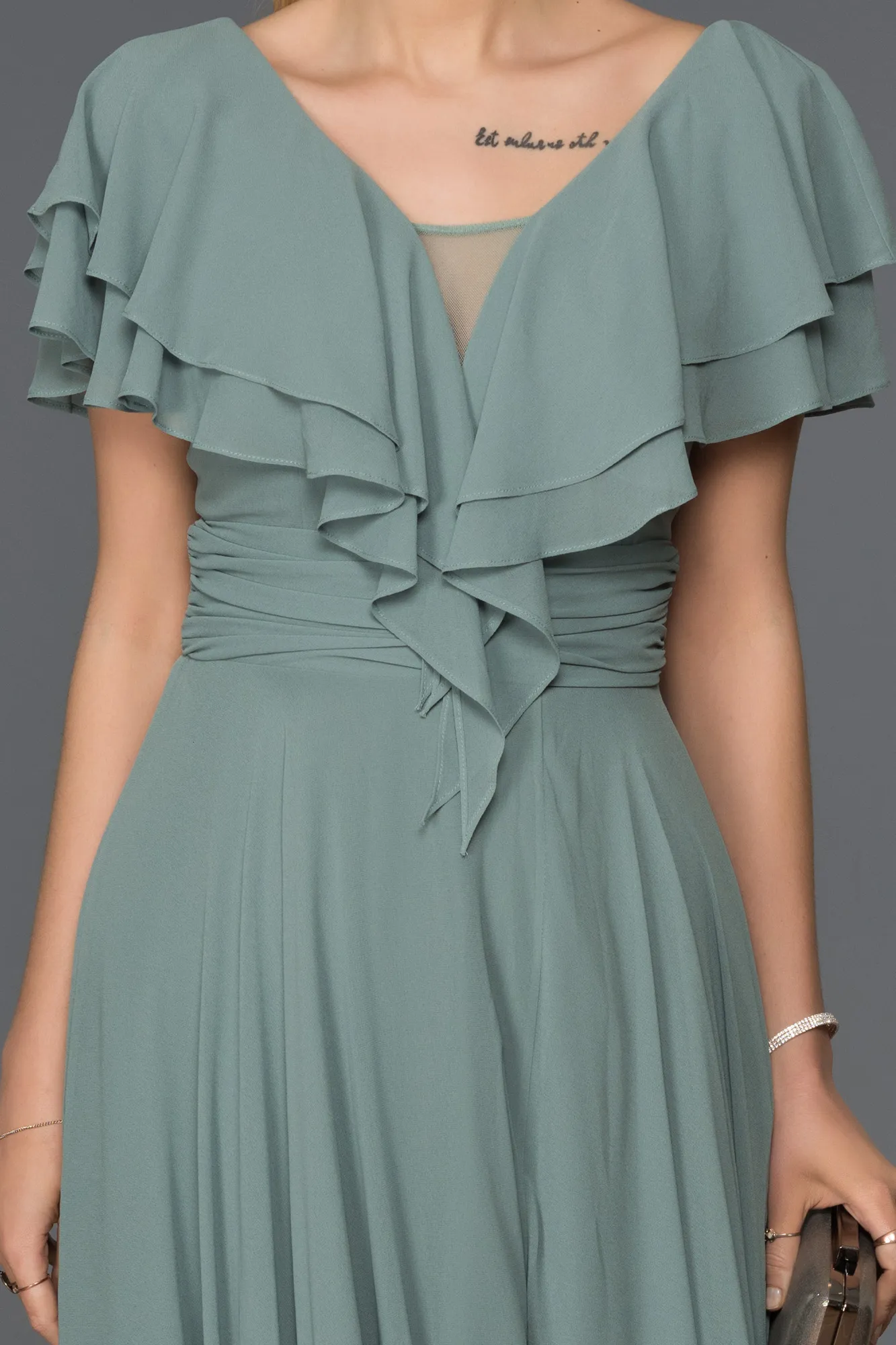 Turquoise-Long Engagement Dress ABU032
