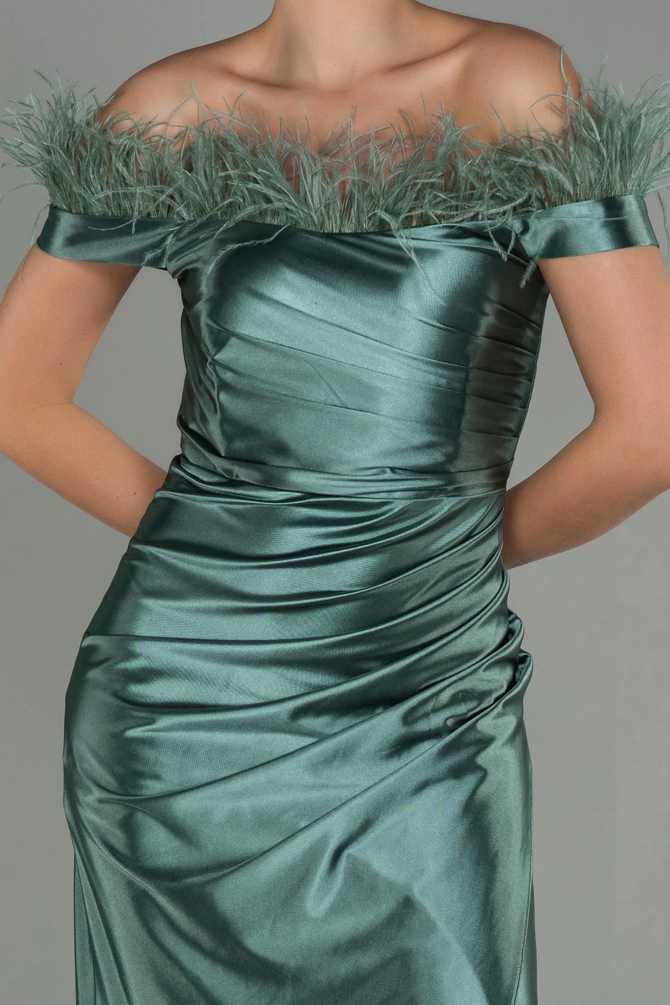 Turquoise-Long Evening Dress ABU2957
