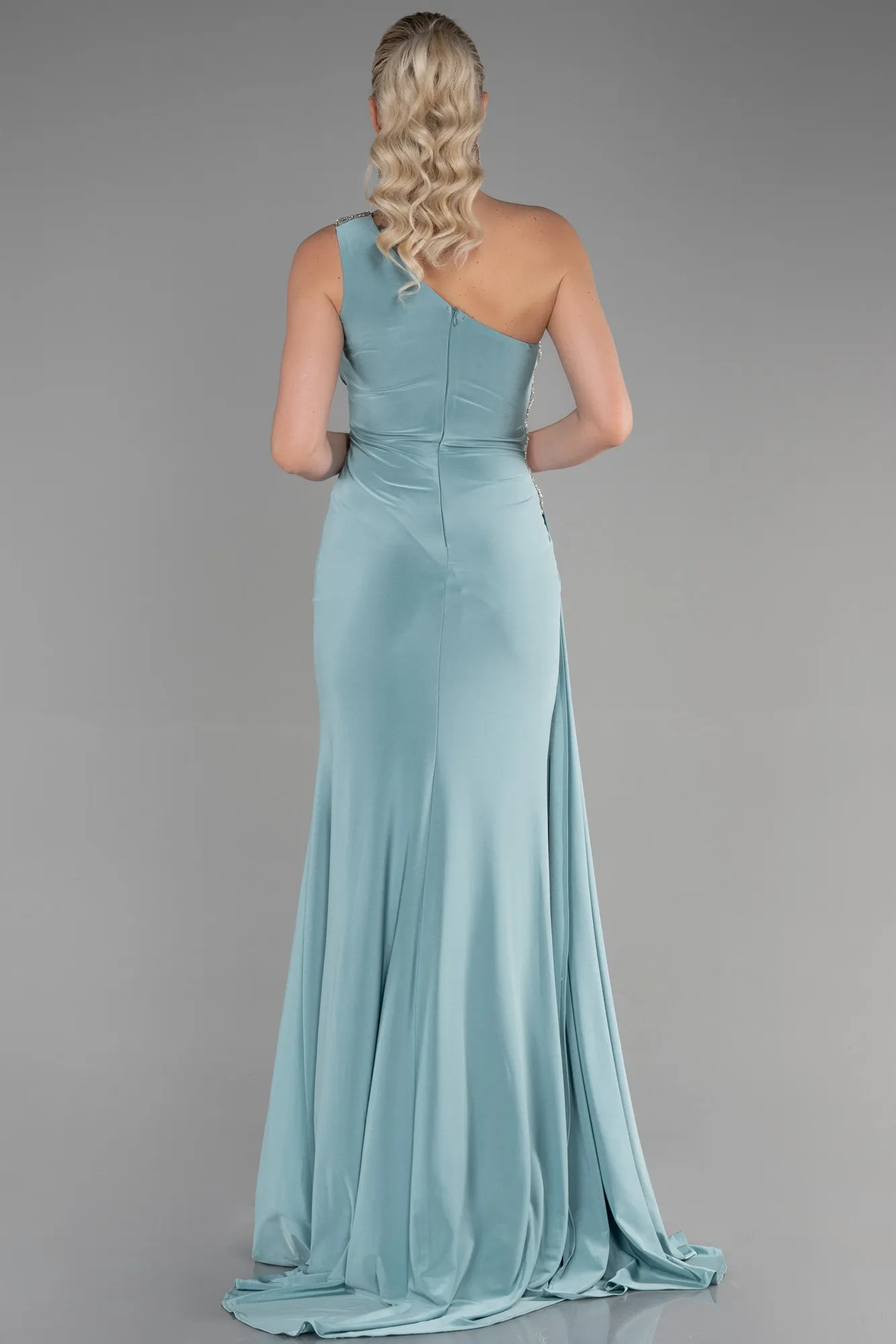 Turquoise-Long Evening Dress ABU2964