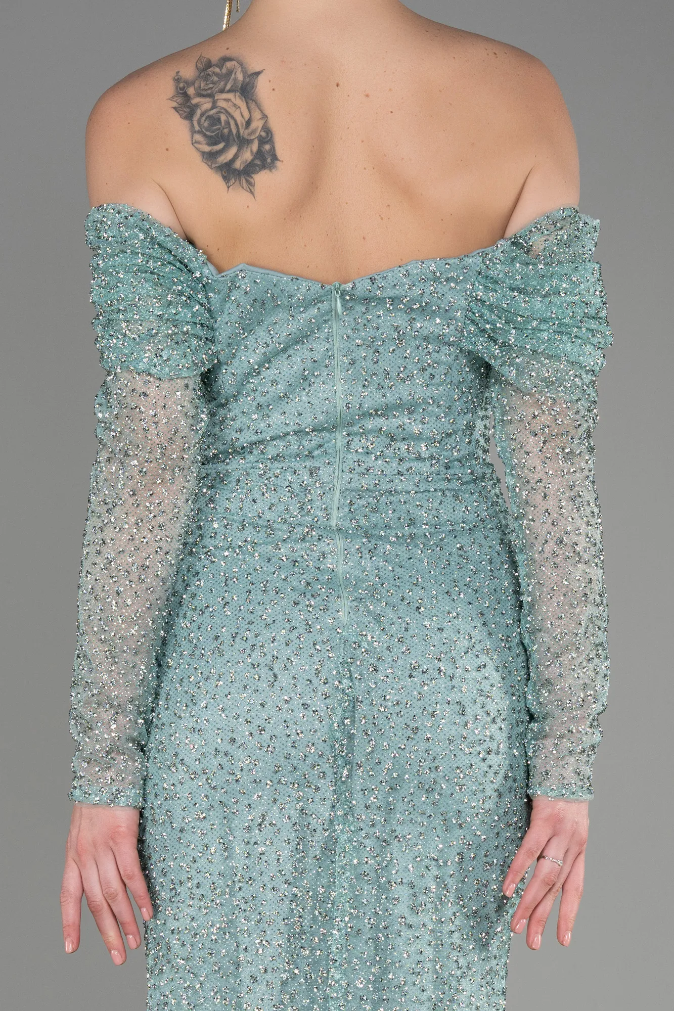 Turquoise-Long Mermaid Prom Dress ABU3777