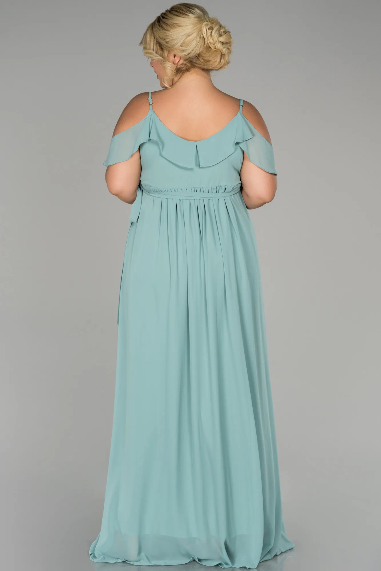 Turquoise-Long Plus Size Evening Dress ABU1449
