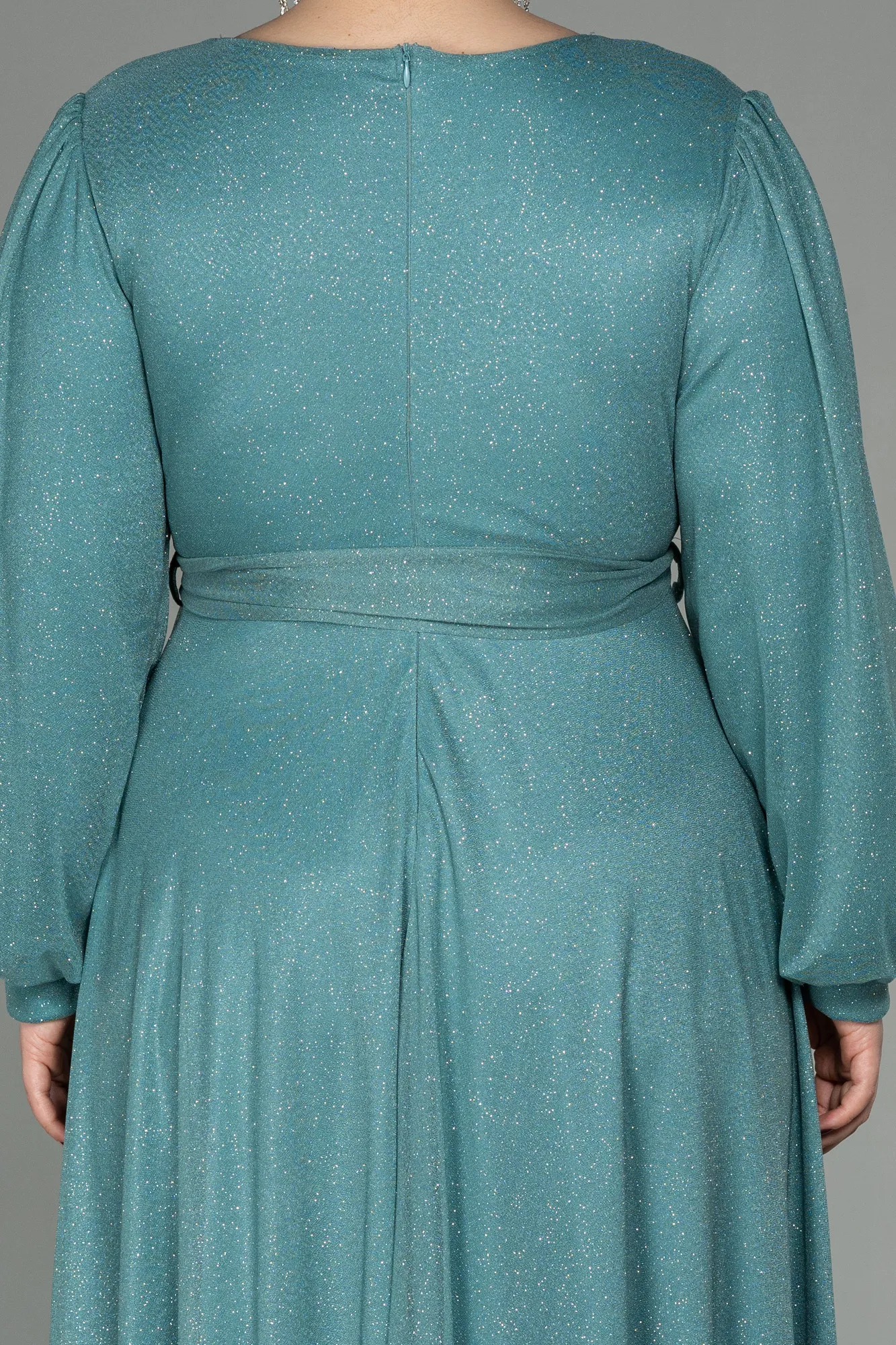 Turquoise-Long Plus Size Evening Dress ABU2962