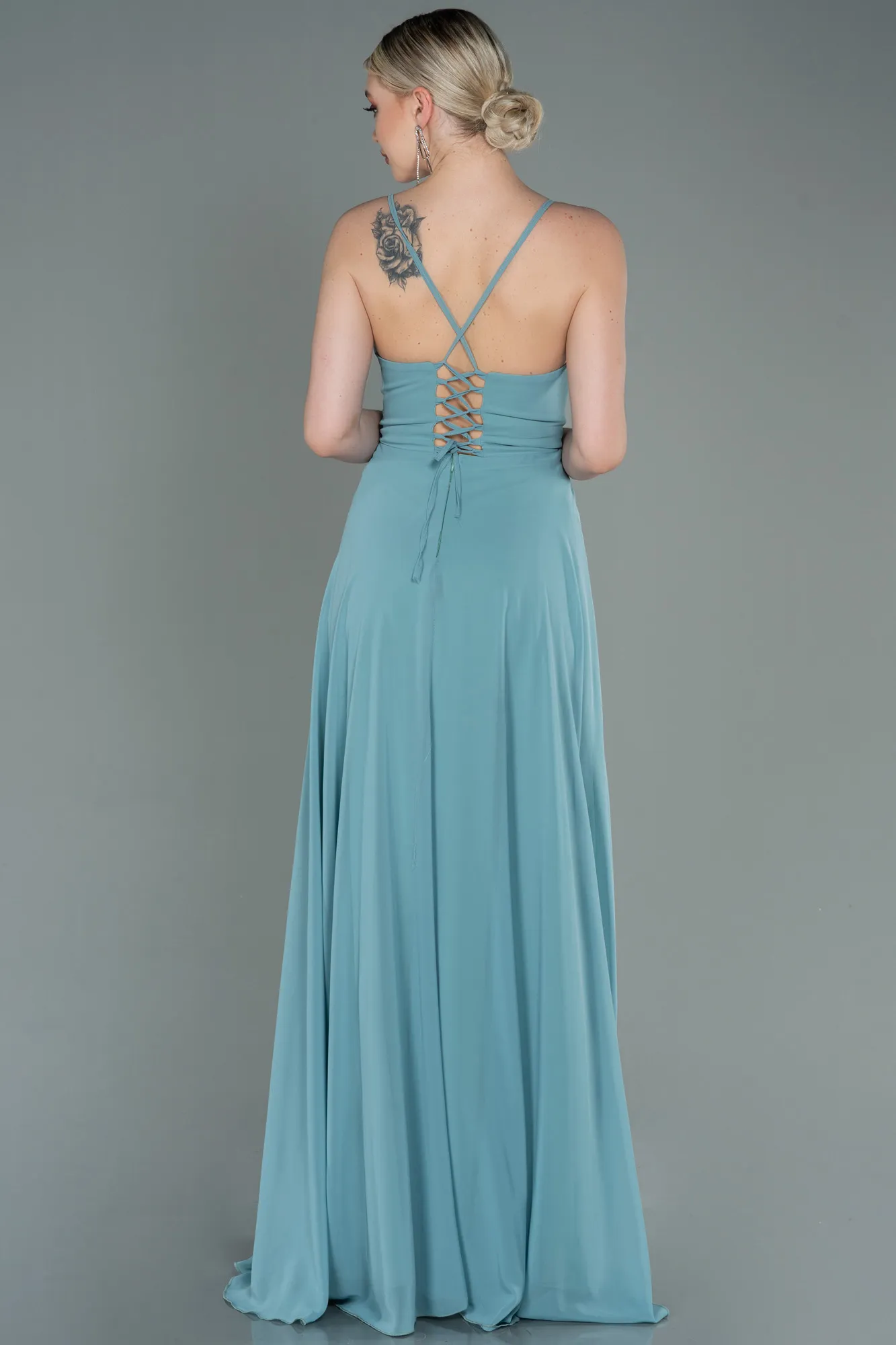 Turquoise-Long Prom Gown ABU1305