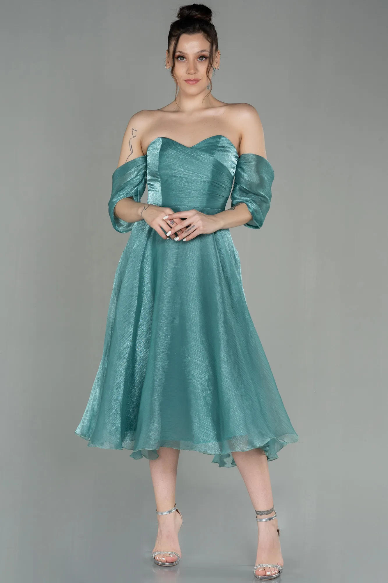 Turquoise-Midi Evening Dress ABK1850