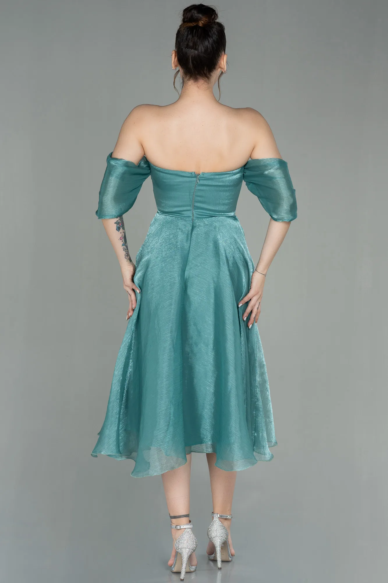 Turquoise-Midi Evening Dress ABK1850