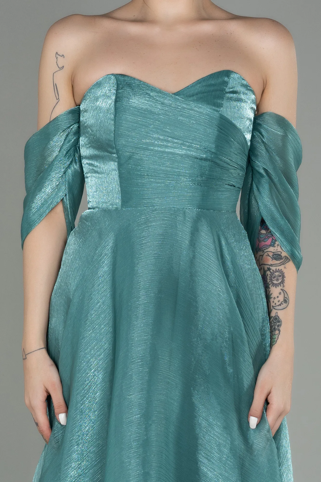 Turquoise-Midi Evening Dress ABK1850