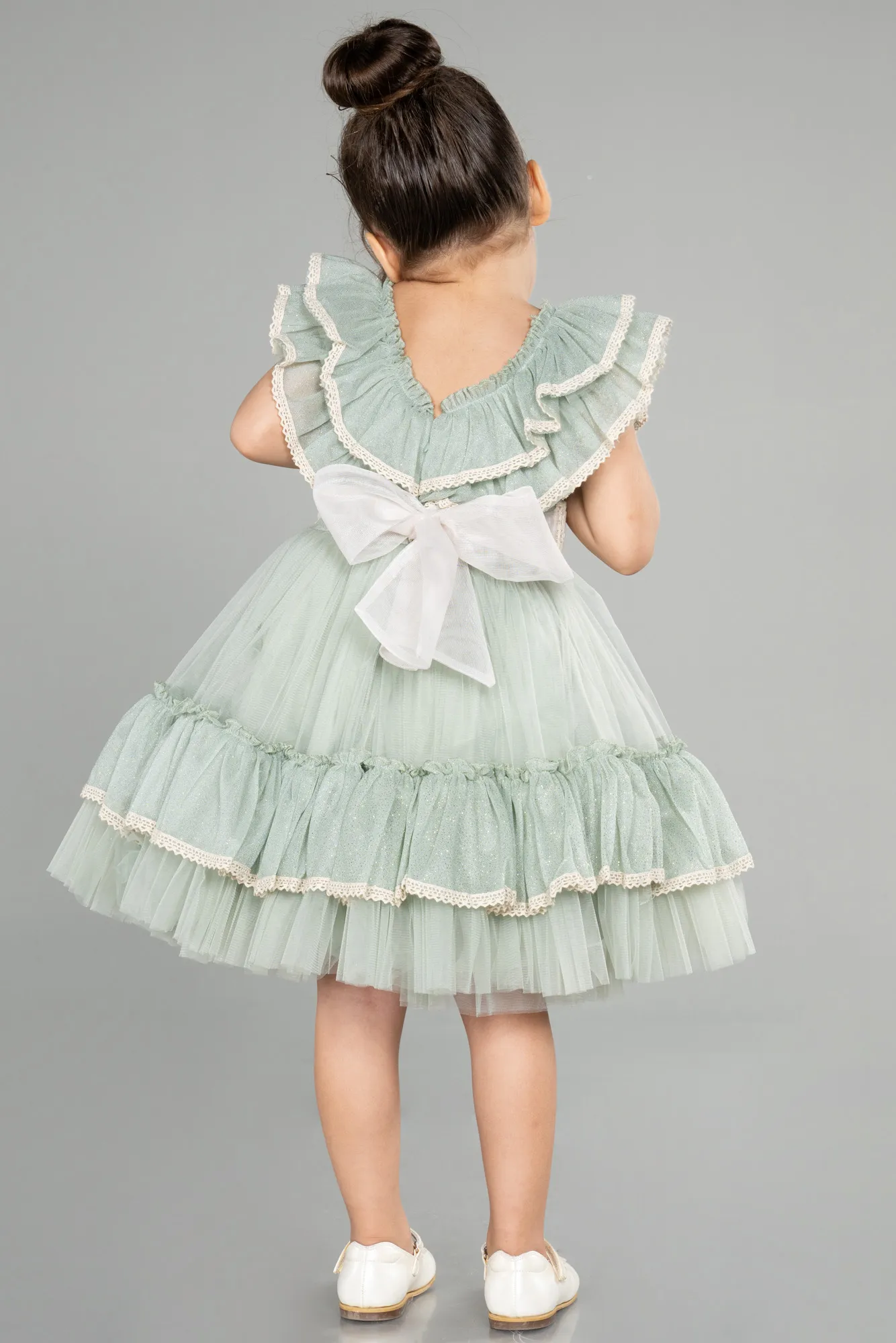 Turquoise-Short Girl Dress ABK1708