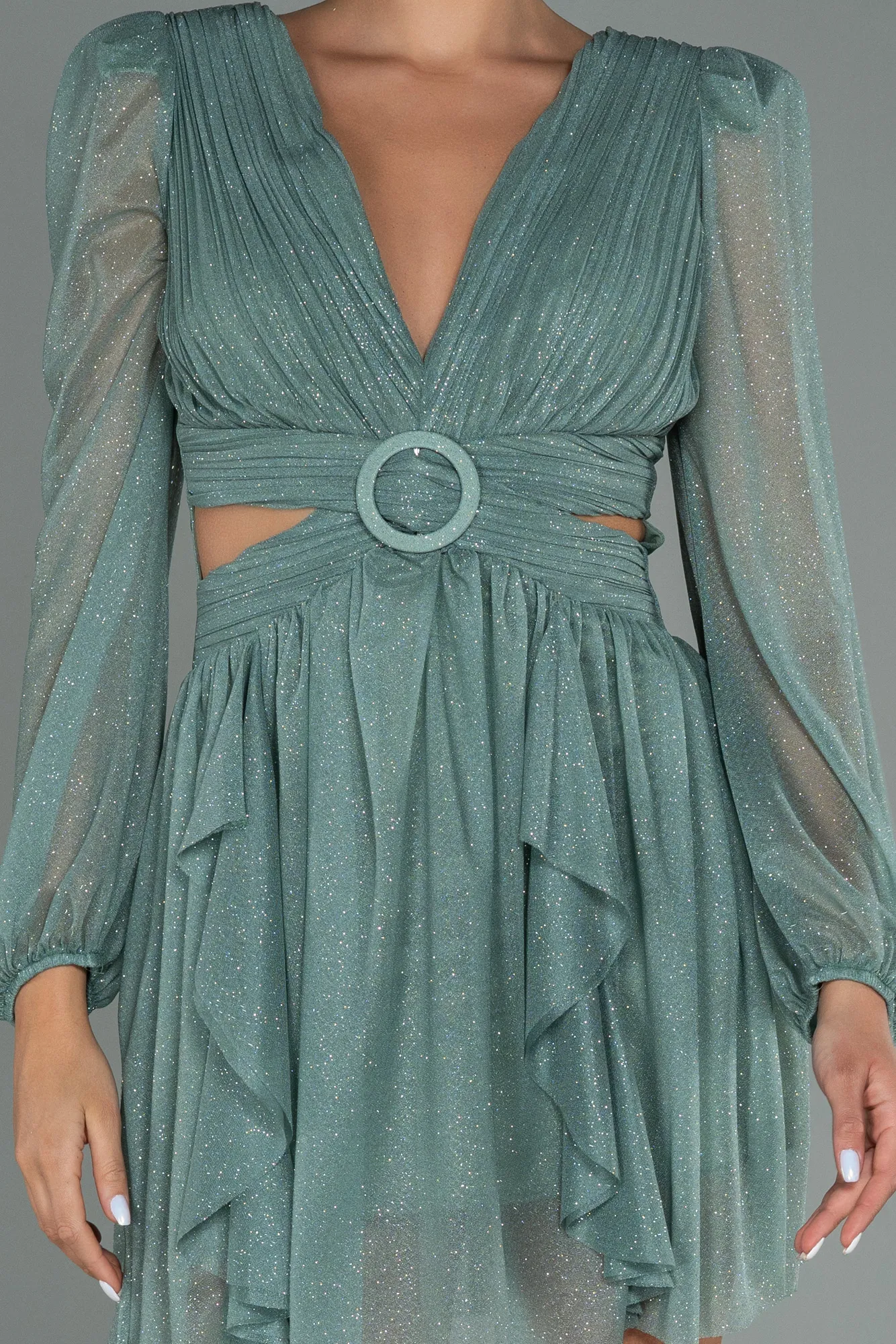 Turquoise-Short Invitation Dress ABK1743