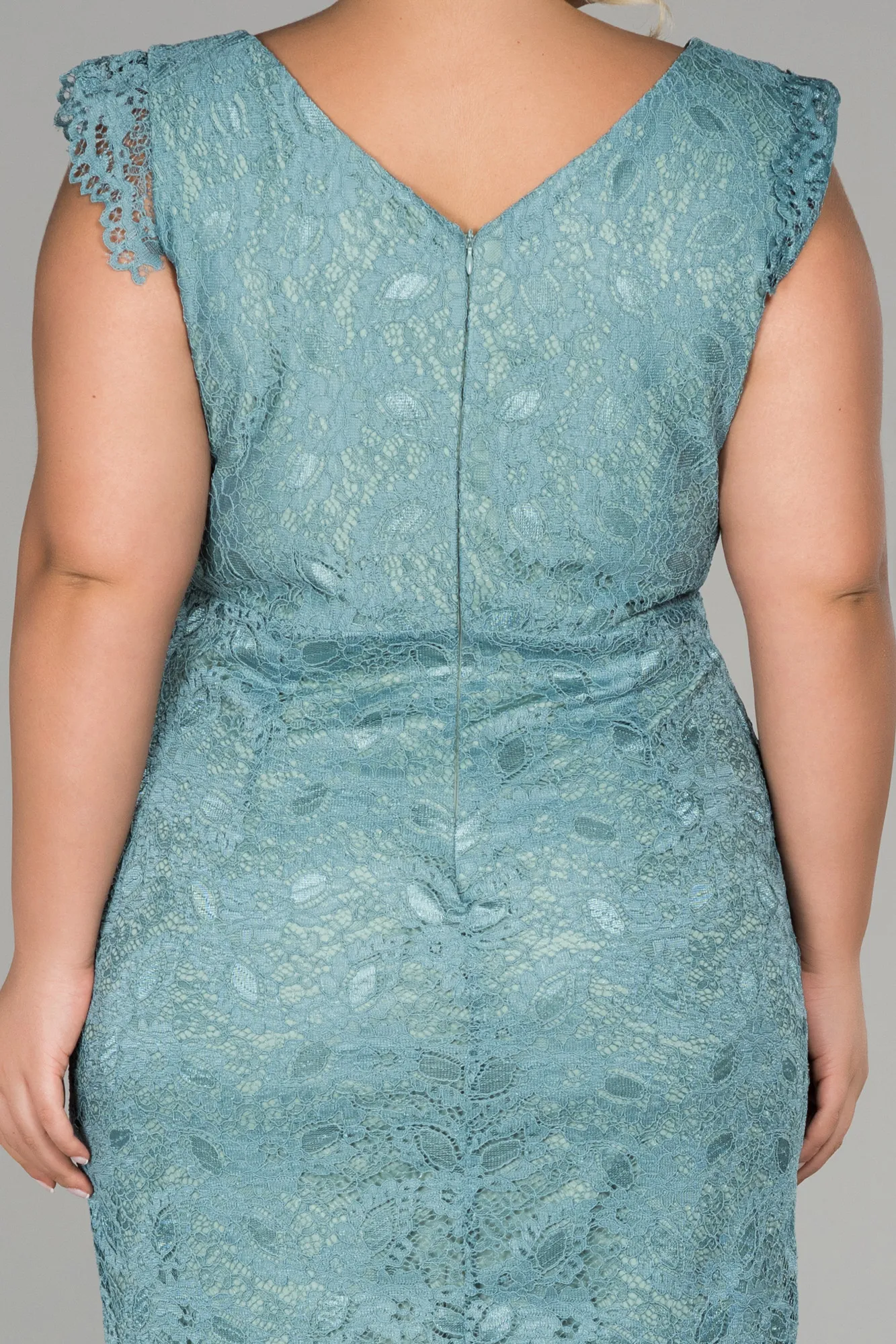 Turquoise-Short Oversized Evening Dress ABK010