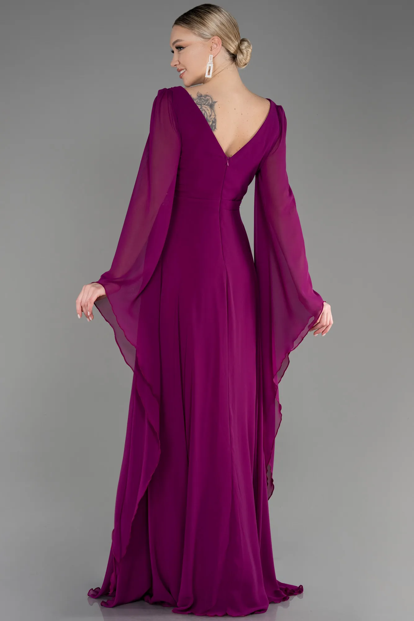 Violet-Long Chiffon Evening Dress ABU3541