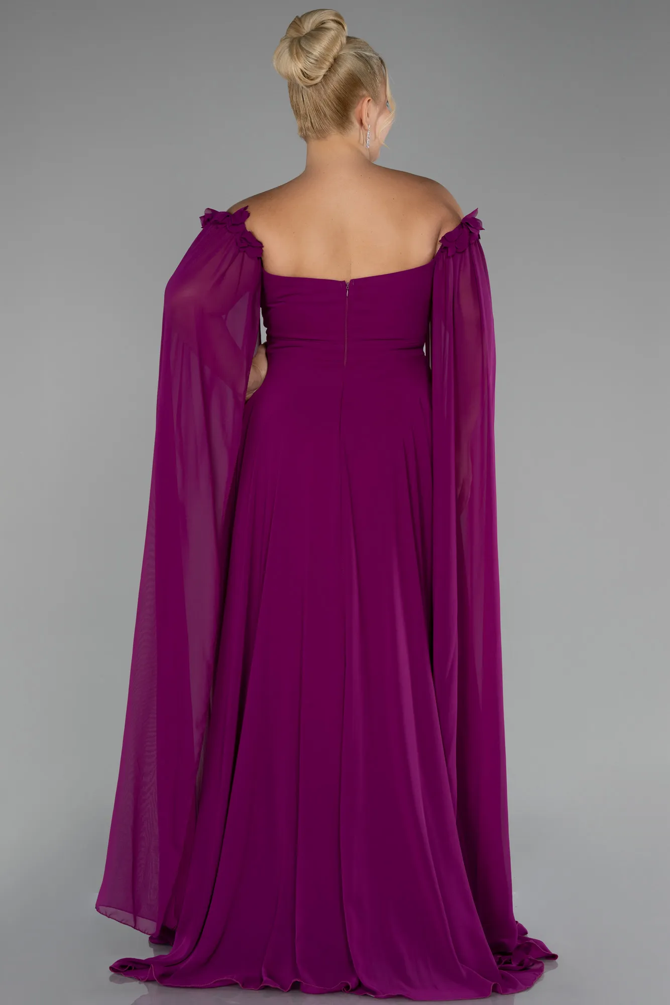 Violet-Long Chiffon Plus Size Evening Dress ABU3464