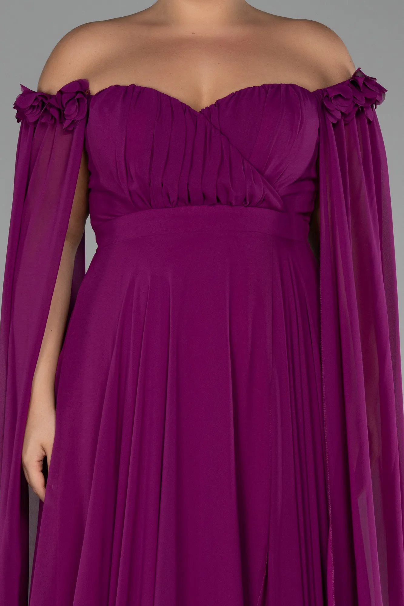 Violet-Long Chiffon Plus Size Evening Dress ABU3464