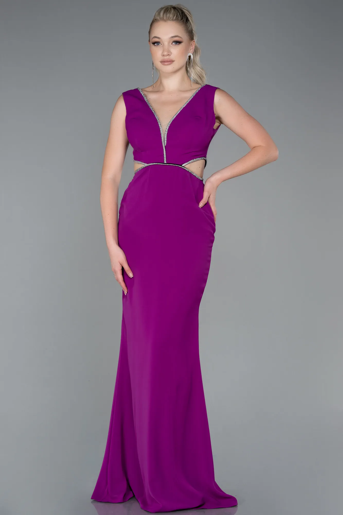 Violet-Long Chiffon Prom Gown ABU3184