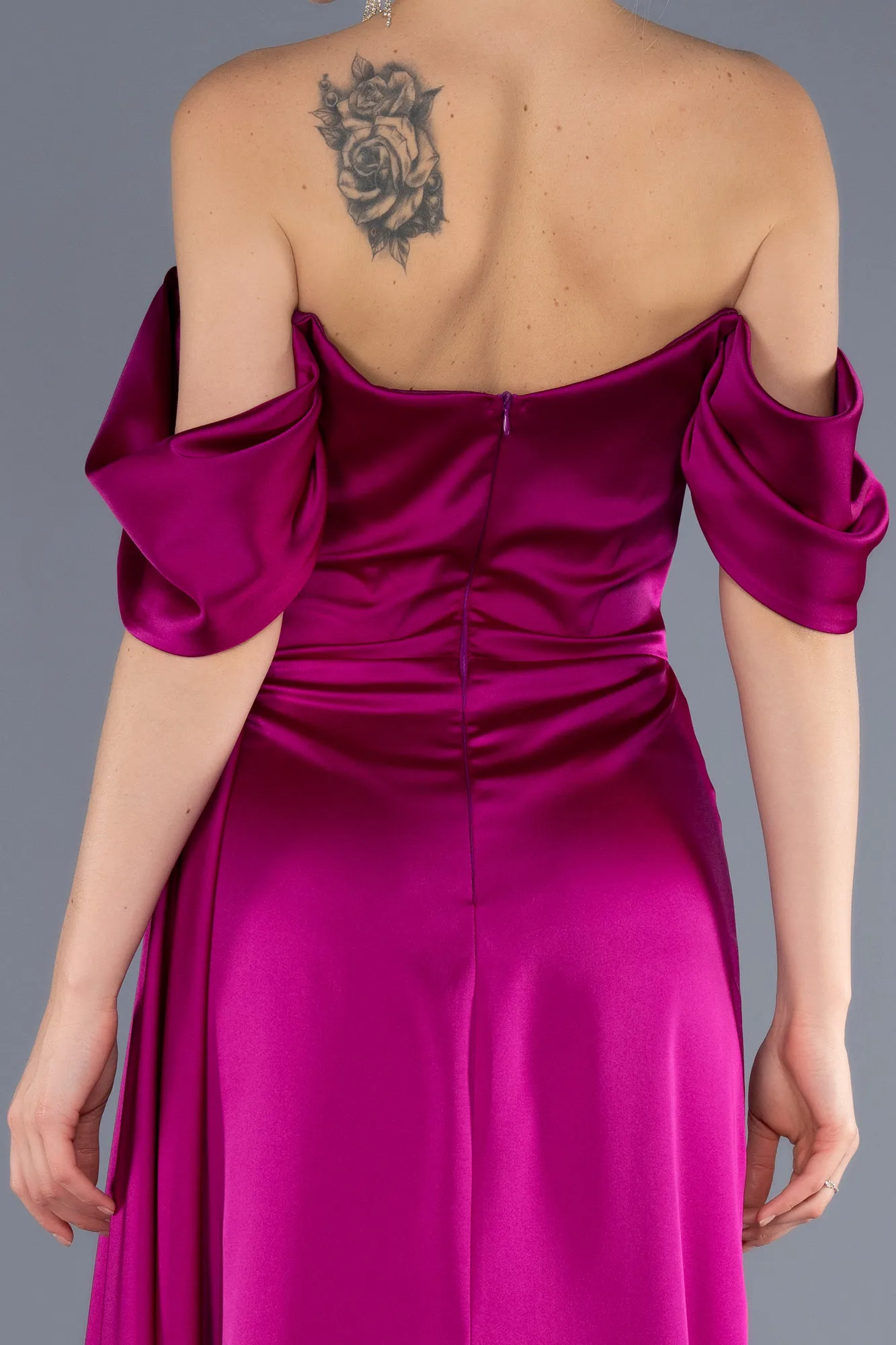 Violet-Long Satin Evening Dress ABU2661