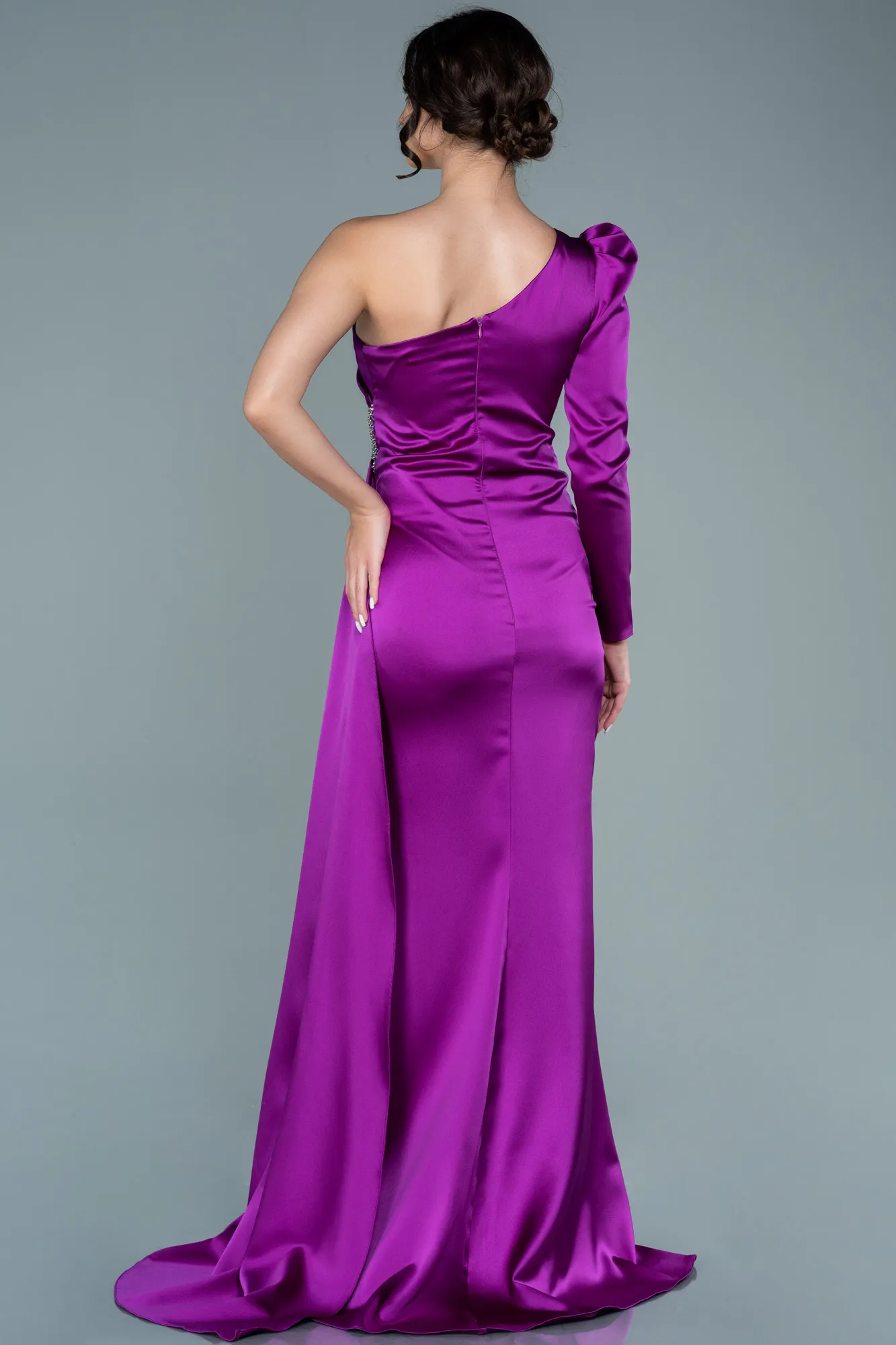 Violet-Long Satin Evening Dress ABU2676