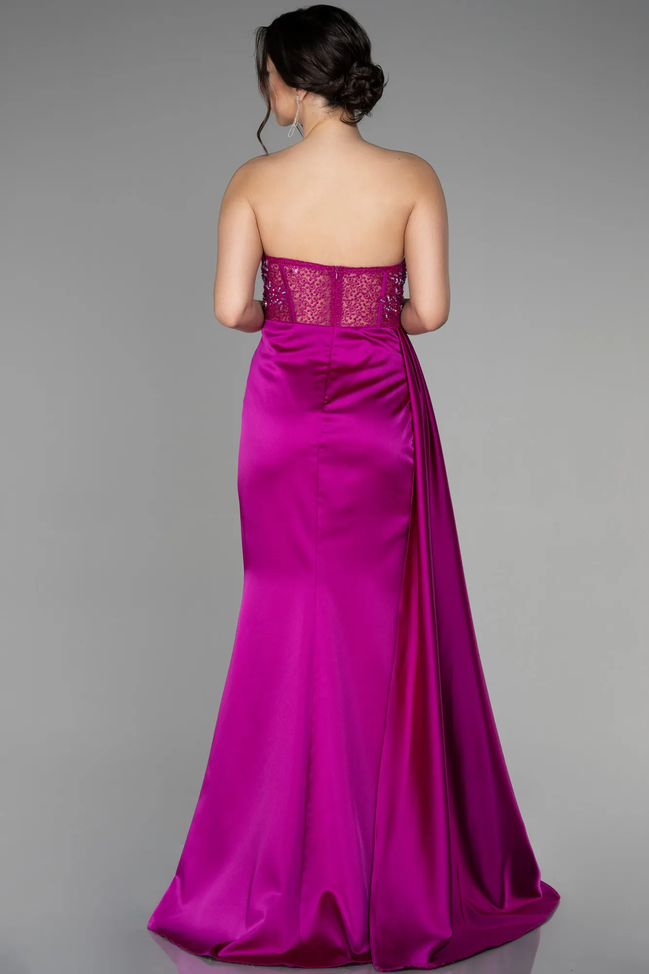 Violet-Long Satin Evening Dress ABU3447
